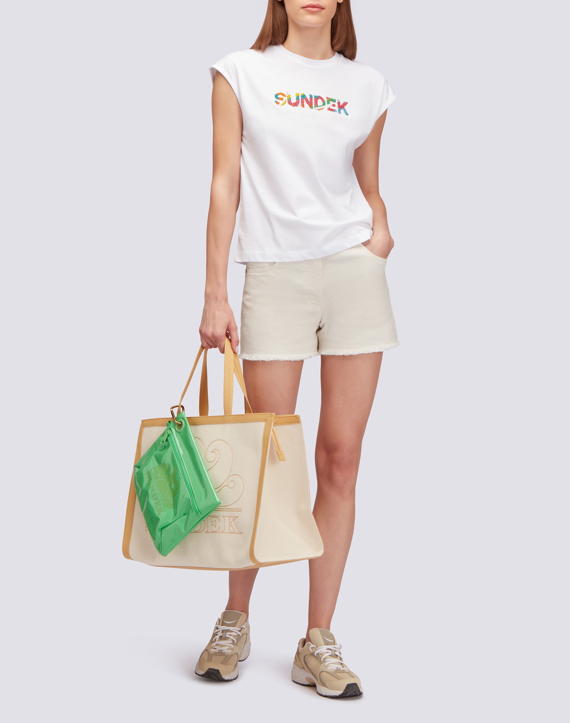 sundek-t-shirt-donna-smanicata-cotone-jersey-ricamo-perline image 4