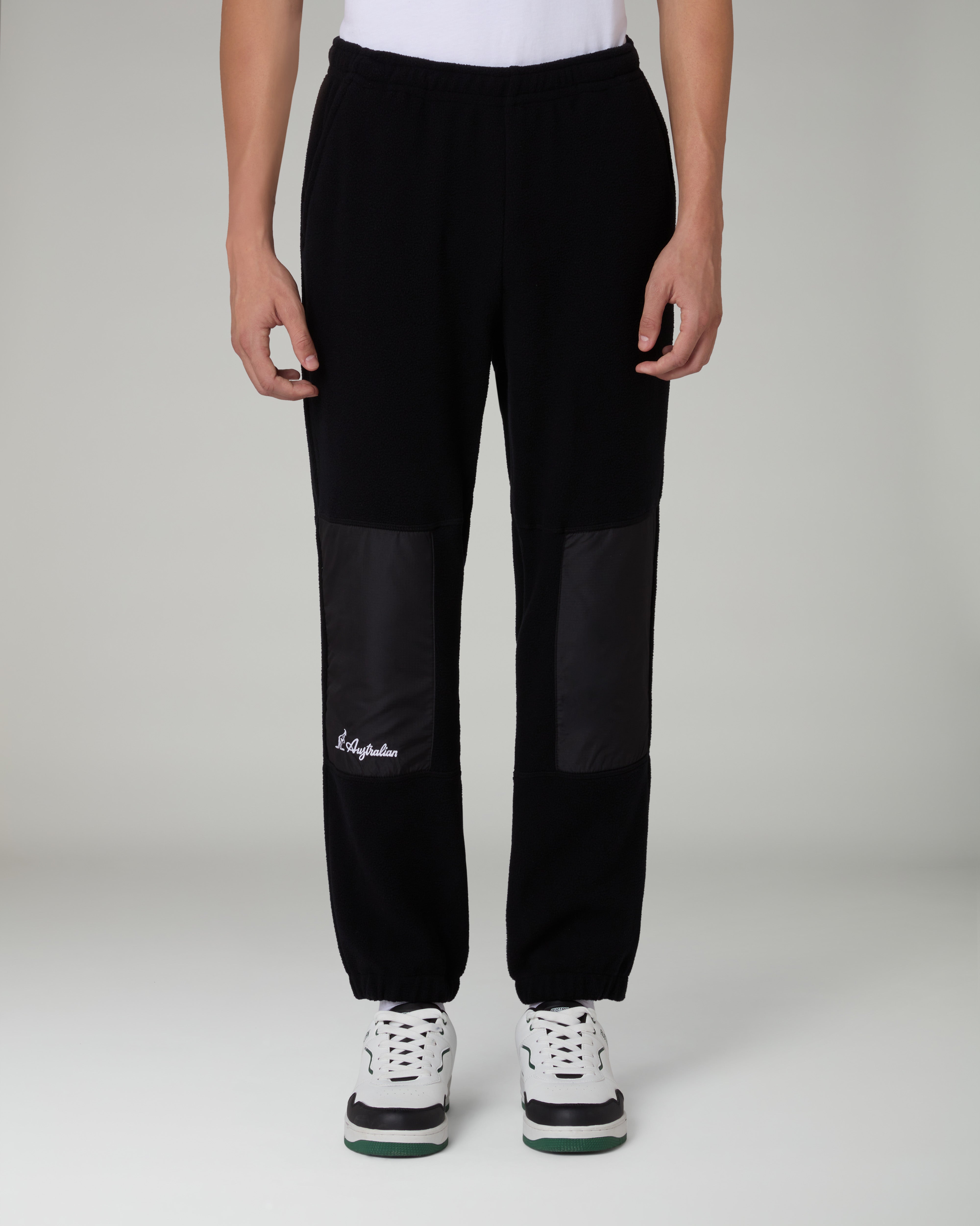 australian-color-block-track-pant-nero-in-pile-con-inserti-brice image 1