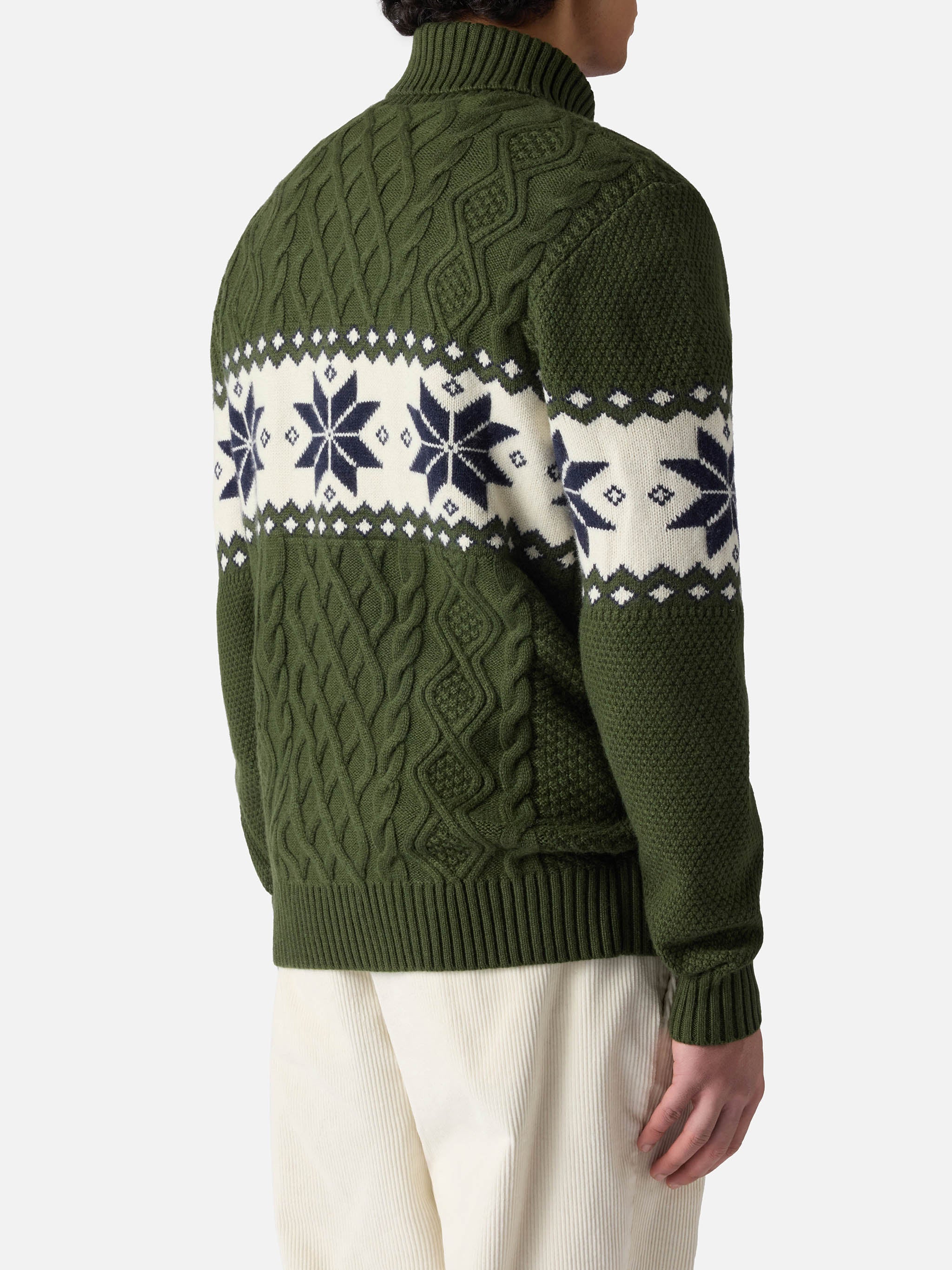 mc2-saint-barth-verbier-maglione-uomo-mezzo-collo-alto-verde-militare image 3