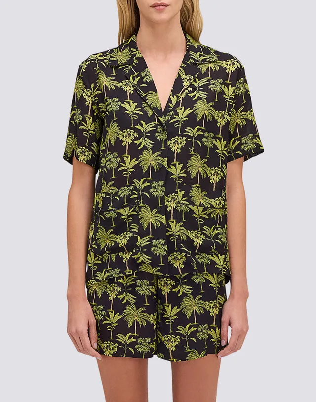 sundek-botanic-camicia-donna-stile-bowling-con-stampa-botanica image 1
