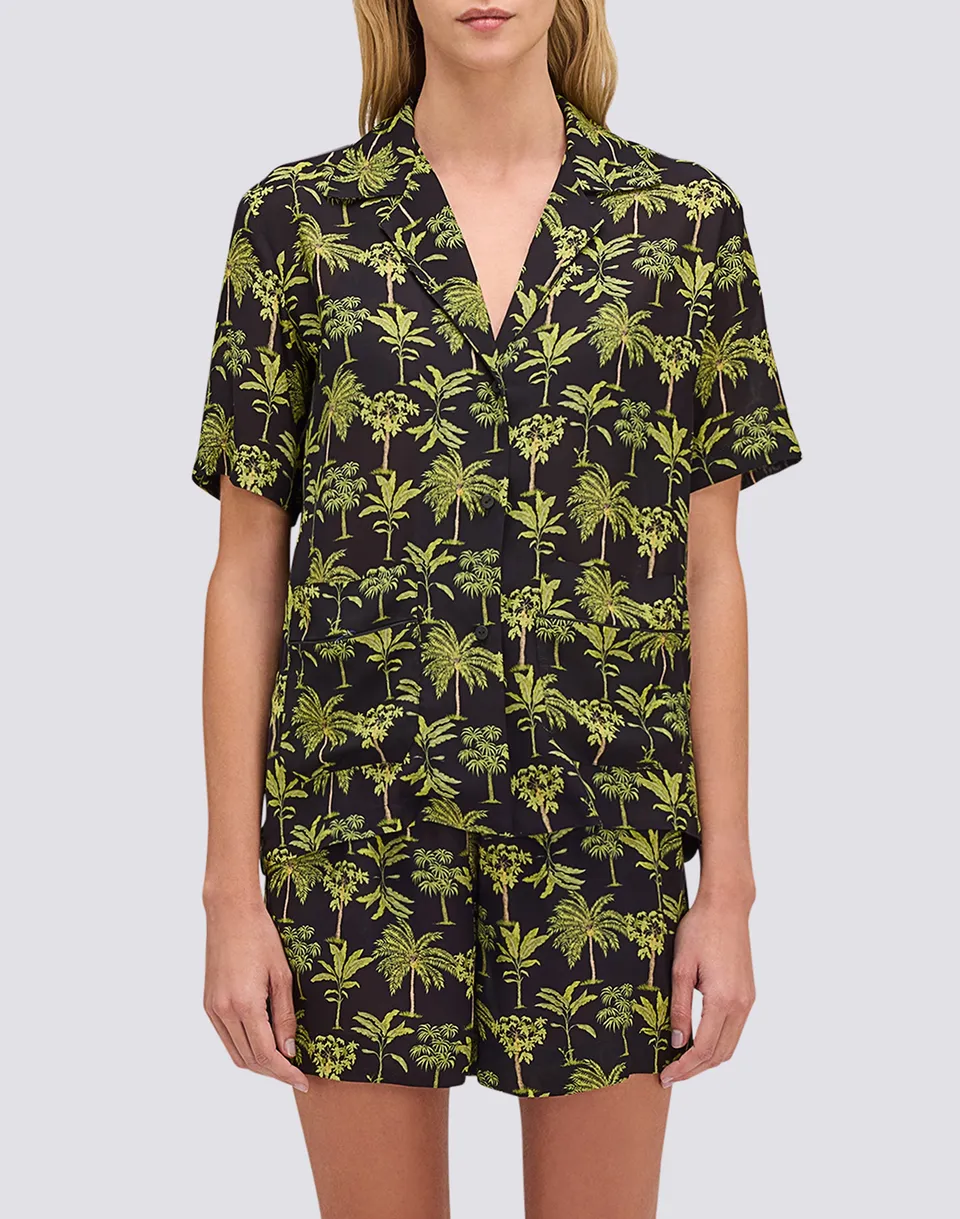 sundek-botanic-camicia-donna-stile-bowling-con-stampa-botanica image 1