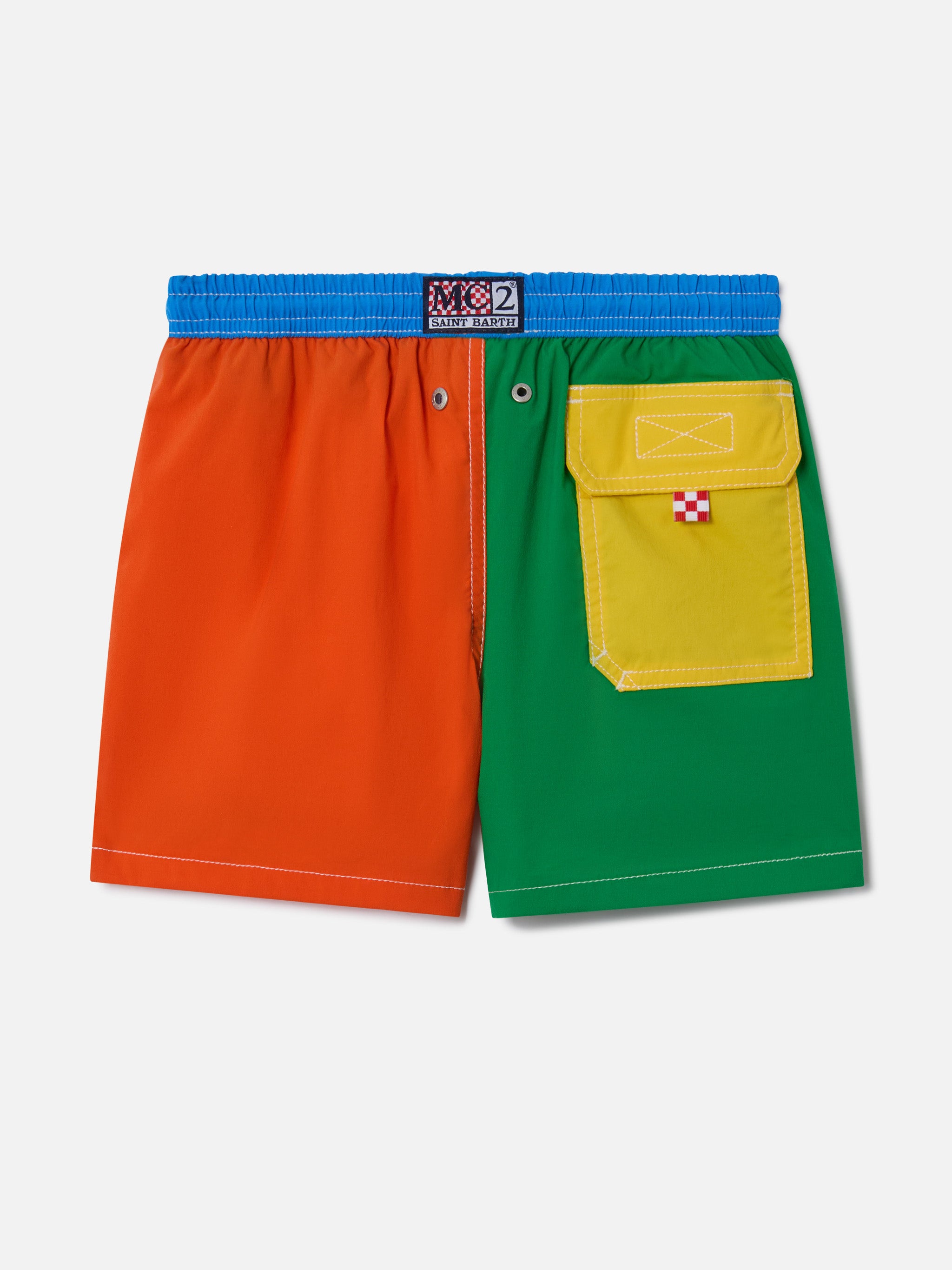 mc2-saint-barth-jean-costume-mare-bambino-multicolore-con-piping-giallo image 2