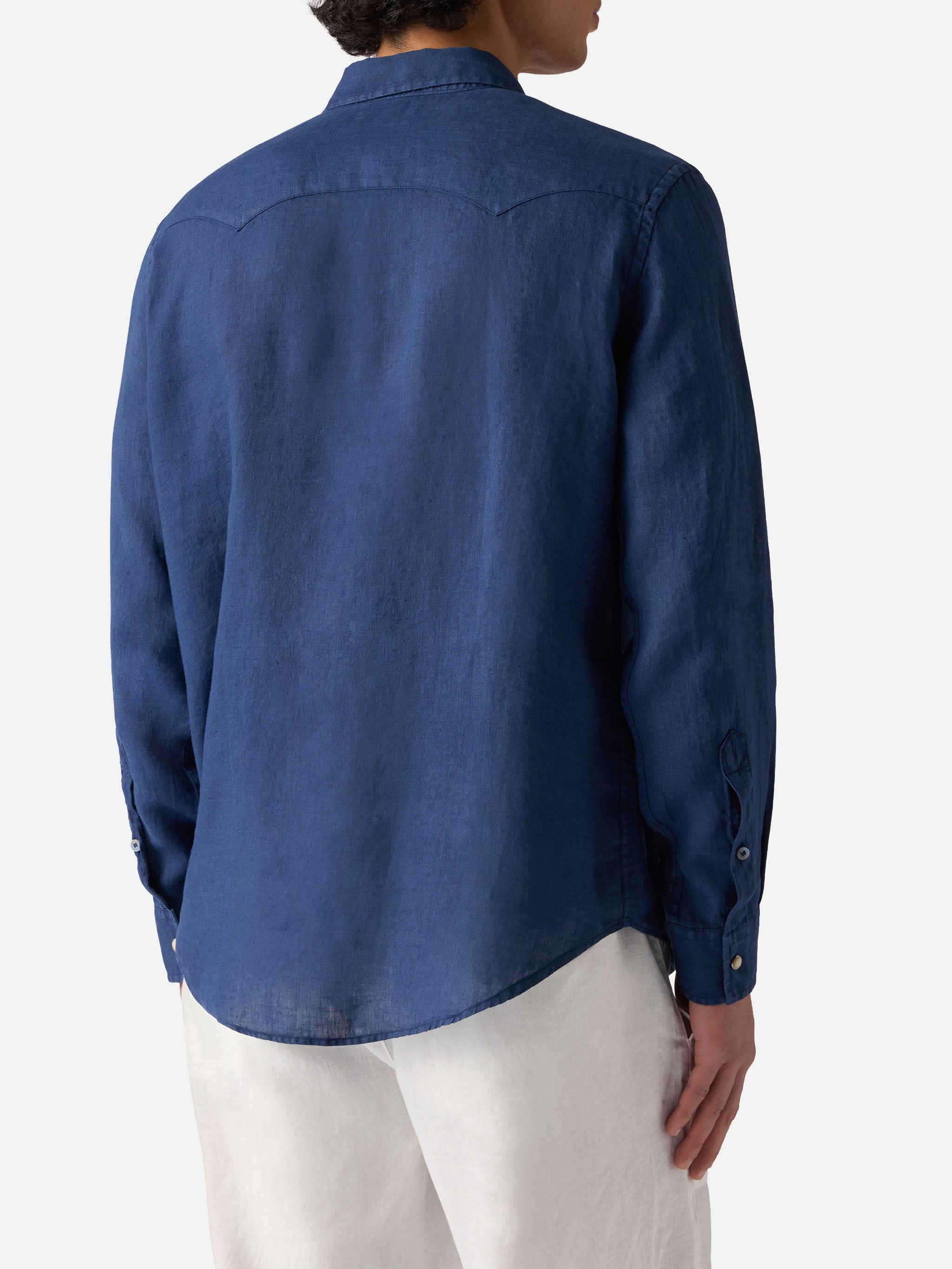 mc2-saint-barth-camicia-sikelia-in-lino-denim-scuro-uomo image 3