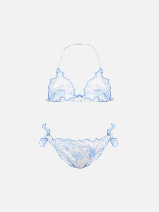 mc2-saint-barth-cris-bikini-a-triangolo-bambina-toile-de-jouy-azzurro image 1