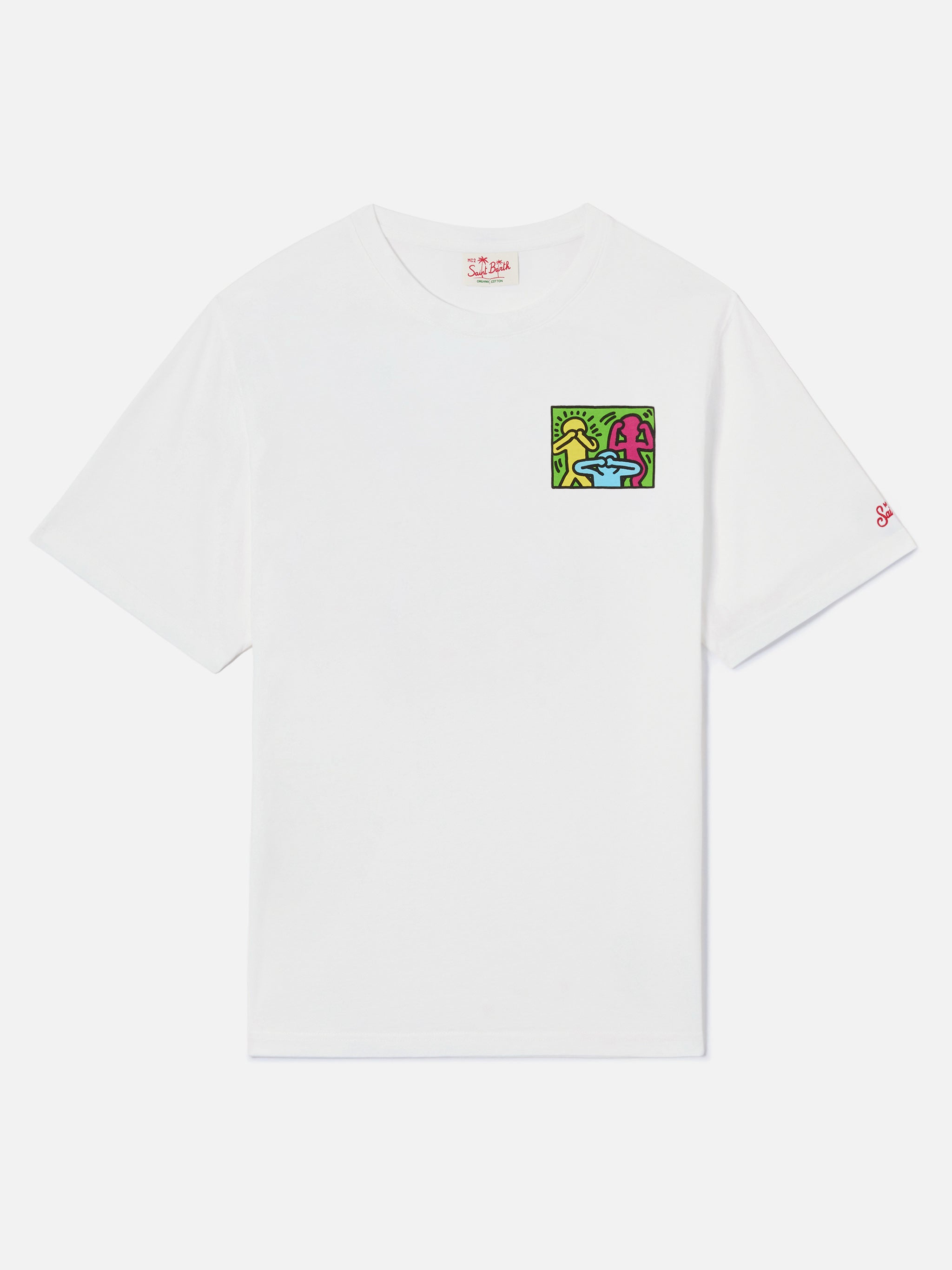 mc2-saint-barth-keith-haring-people-t-shirt-uomo-bianca-special-edition image 5