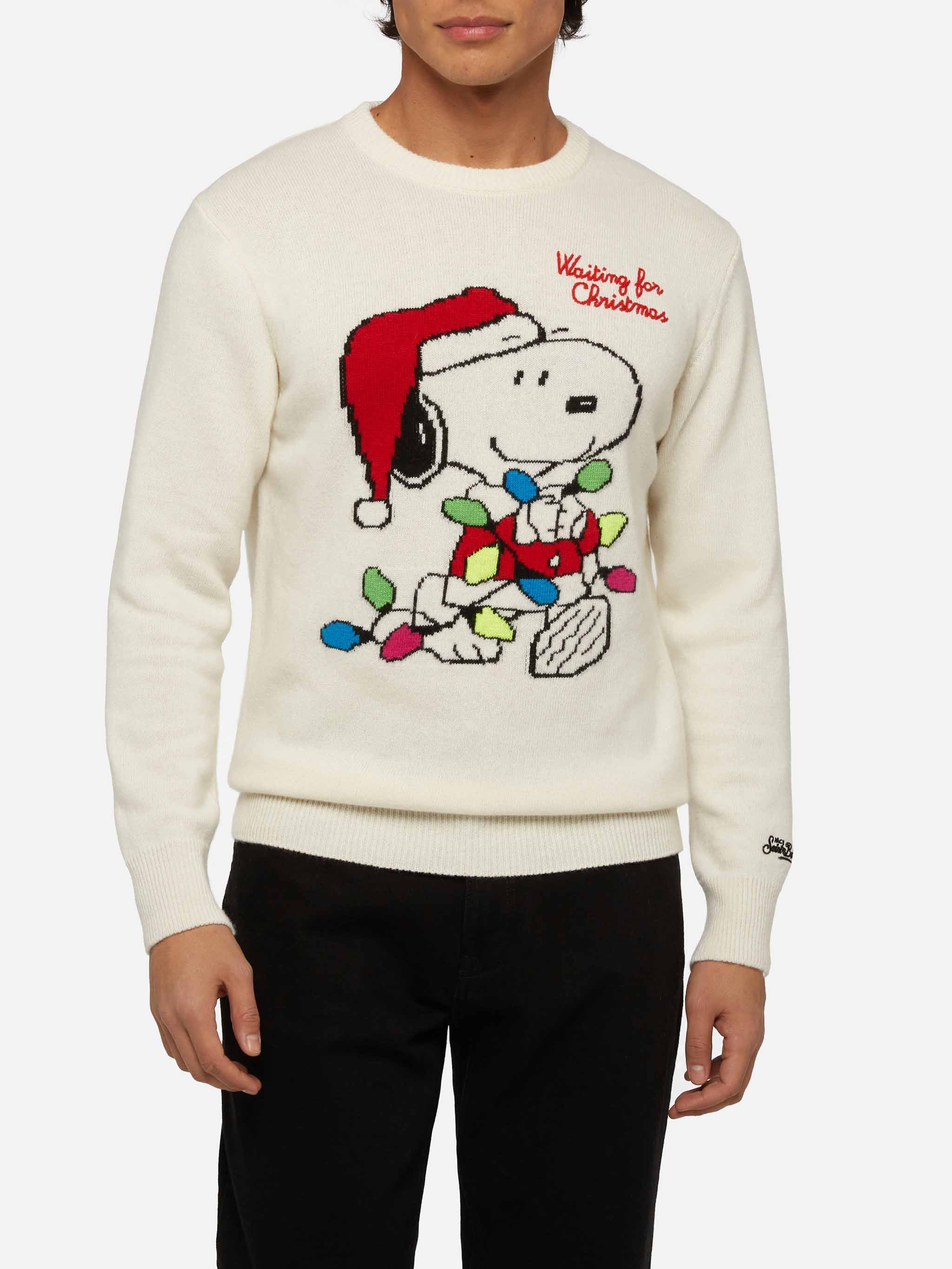 mc2-saint-barth-maglione-heron-girocollo-con-jacquard-e-ricamo-snoopy-peanuts-sp image 1