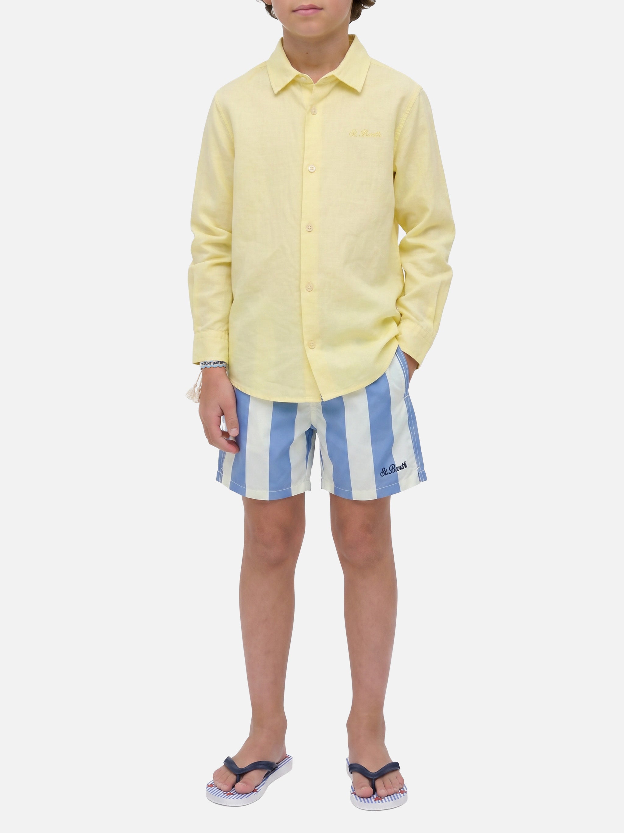 mc2-saint-barth-chemise-jr-camicia-bambino-cotone-voile-giallo-burro image 2