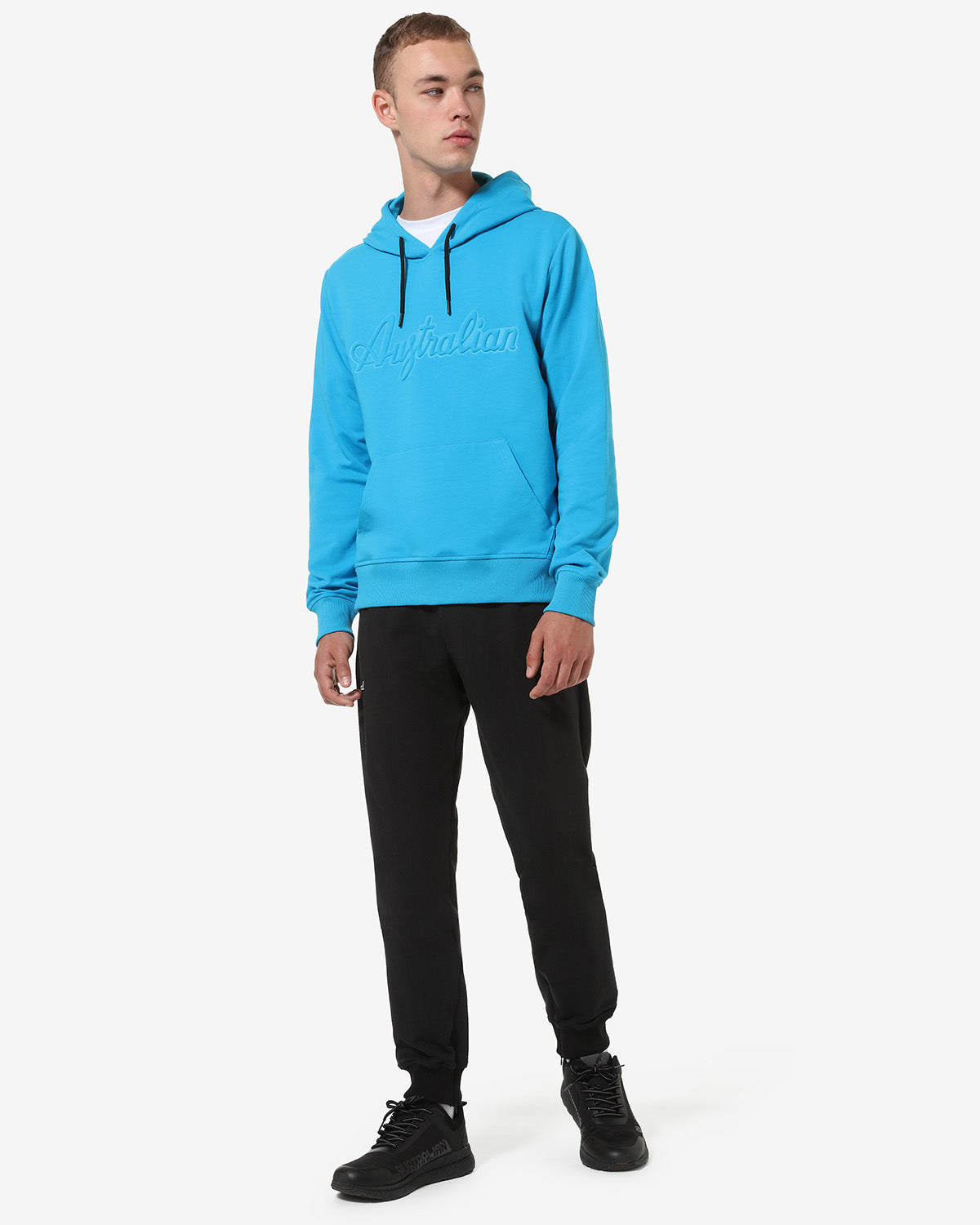 australian-dna-hoodie-felpa-cappuccio-uomo-turchese-glossy image 2