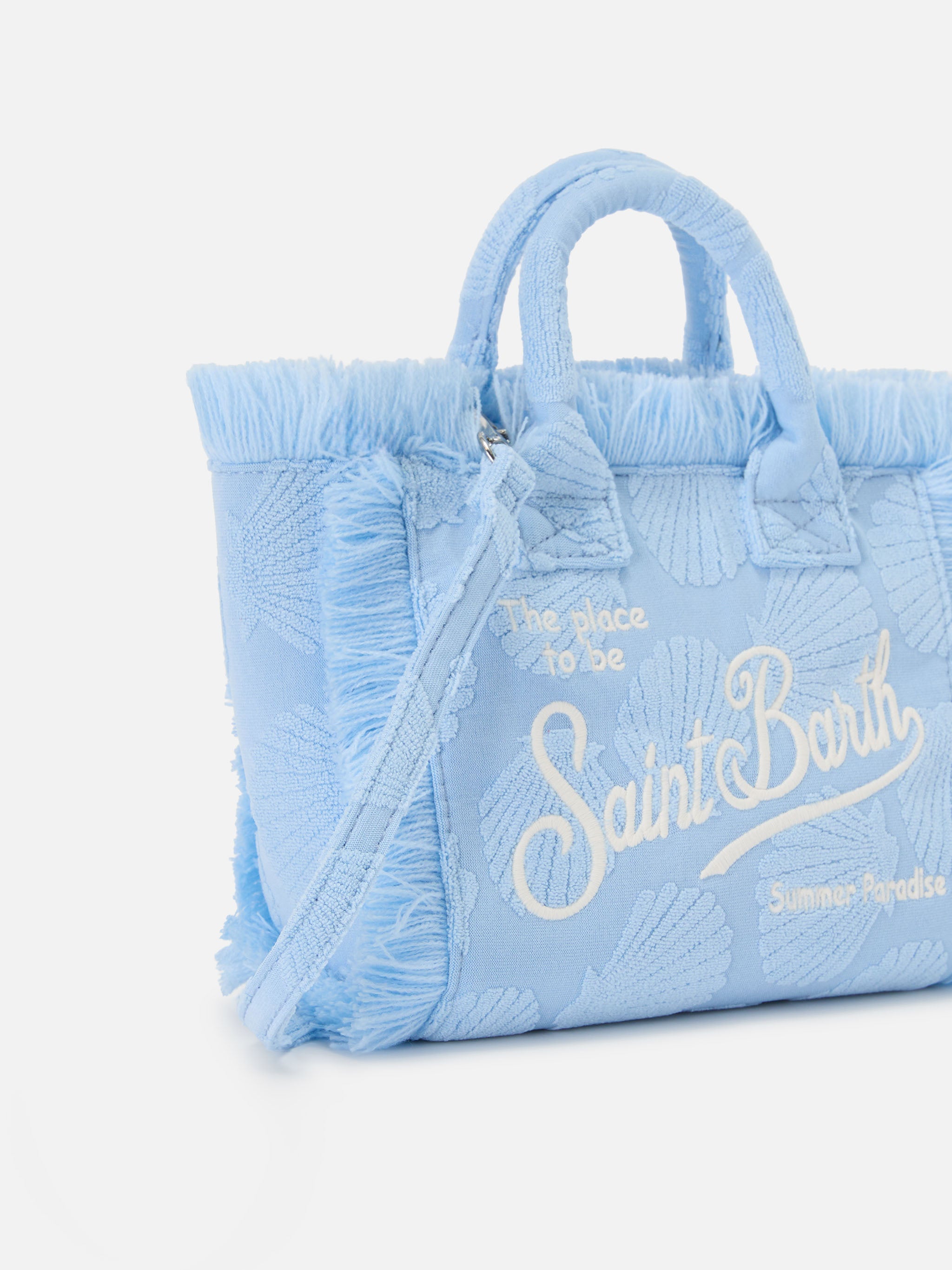 mc2-saint-barth-borsa-vanity-mini-spugna-azzurra-conchiglie-rilievo image 3