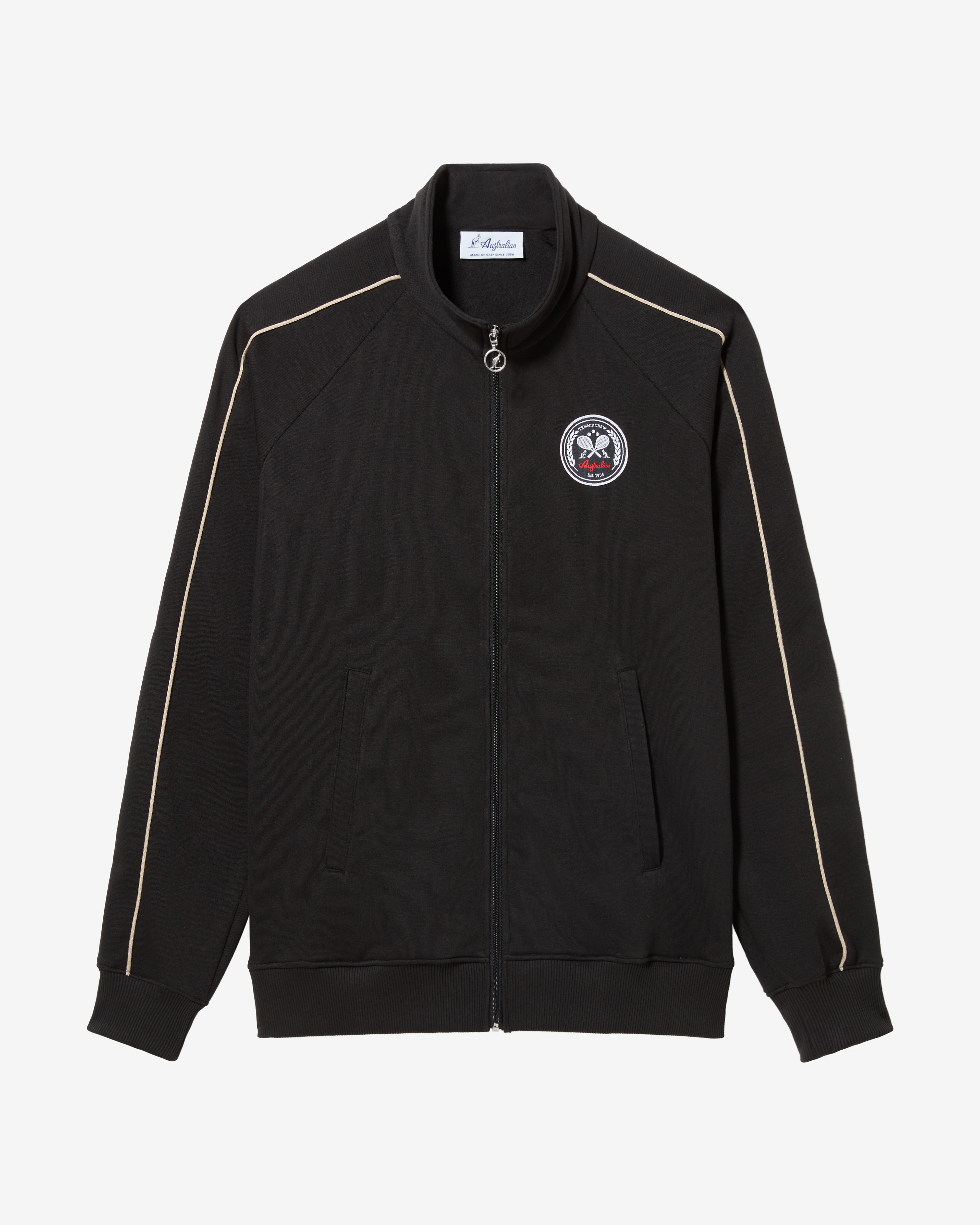australian-tennis-crew-track-jacket-giacca-sportiva-nera image 6