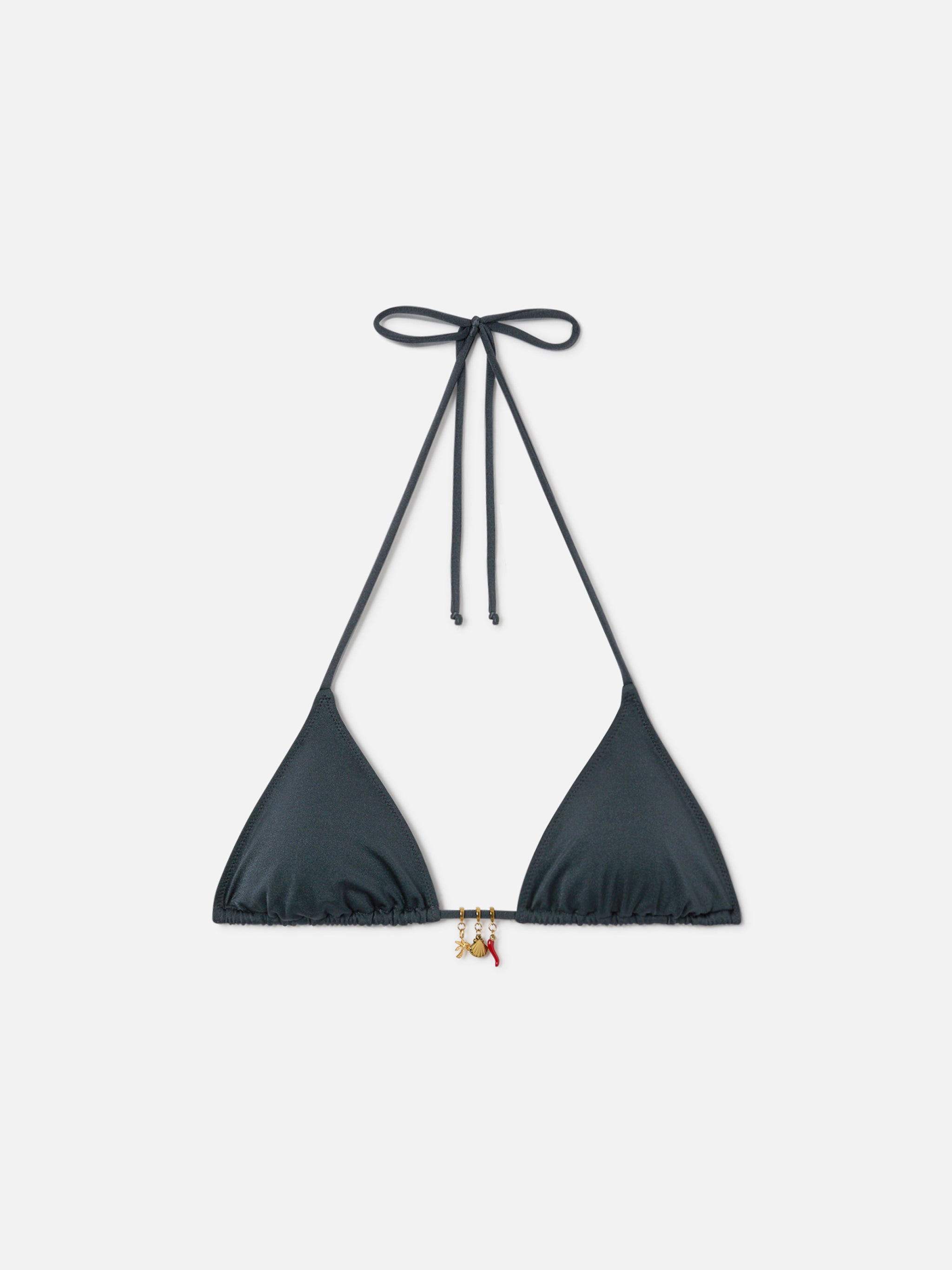 mc2-saint-barth-leah-top-bikini-triangolo-glossy-grigio-con-charms image 1