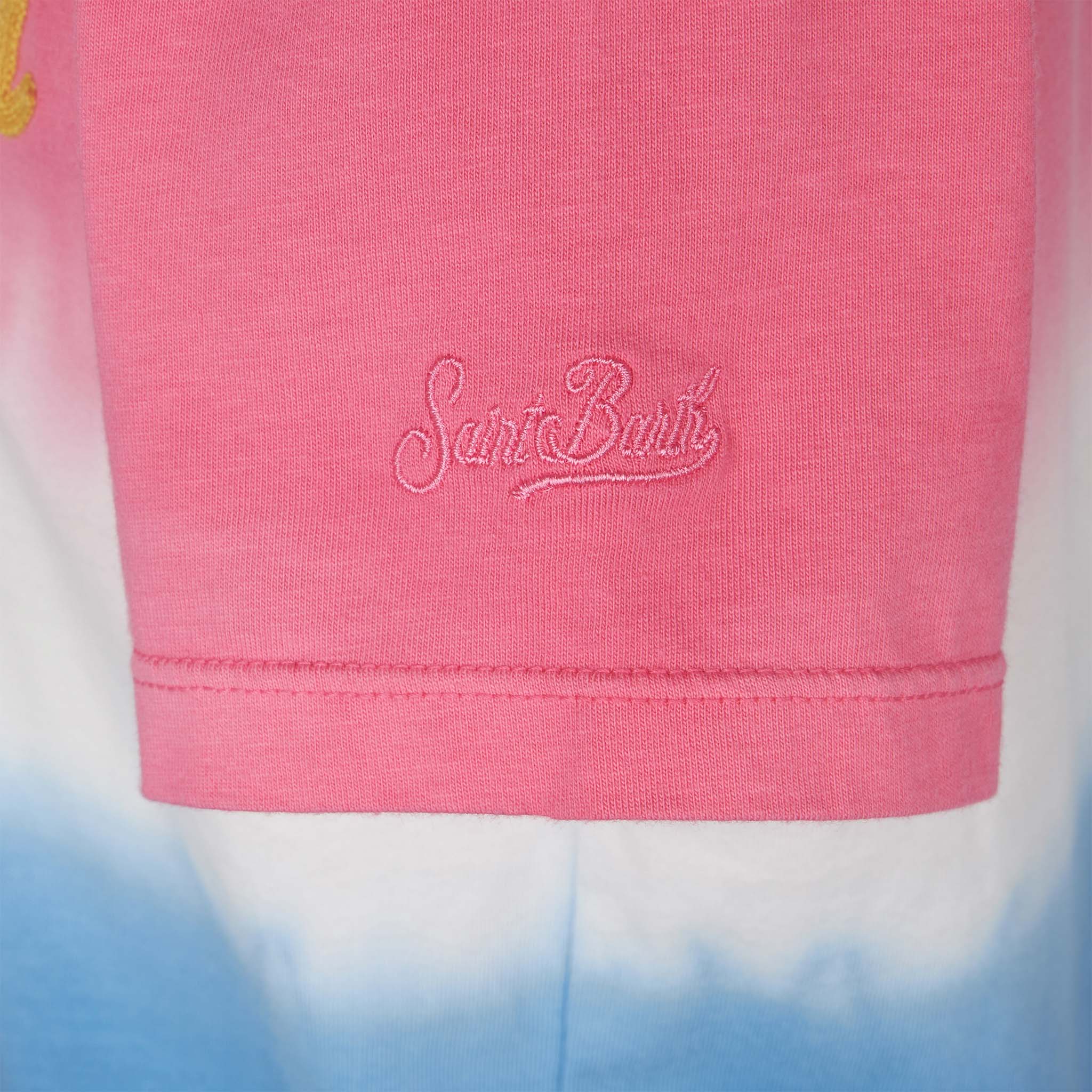 mc2-saint-barth-t-shirt-bambina-tie-dye-fucsia-blu-st-barth image 2
