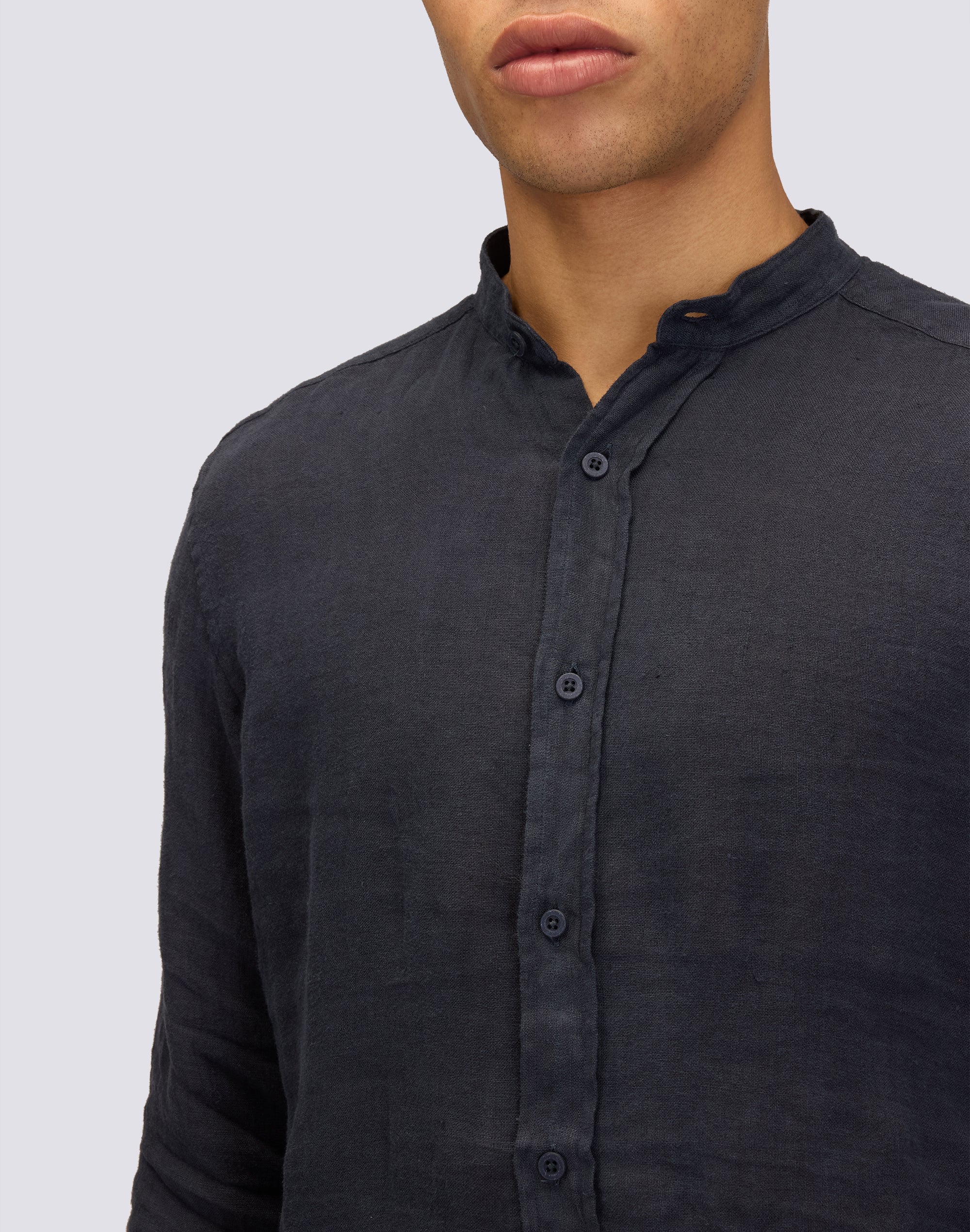 sundek-goldenwave-camicia-uomo-in-lino-tinto-capo-con-collo-alla-coreana image 3