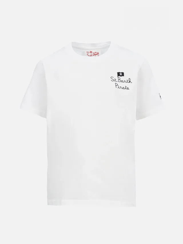 mc2-saint-barth-t-shirt-da-bambino-in-cotone-con-stampa-snoopy-e-ricamo-st-barth image 1