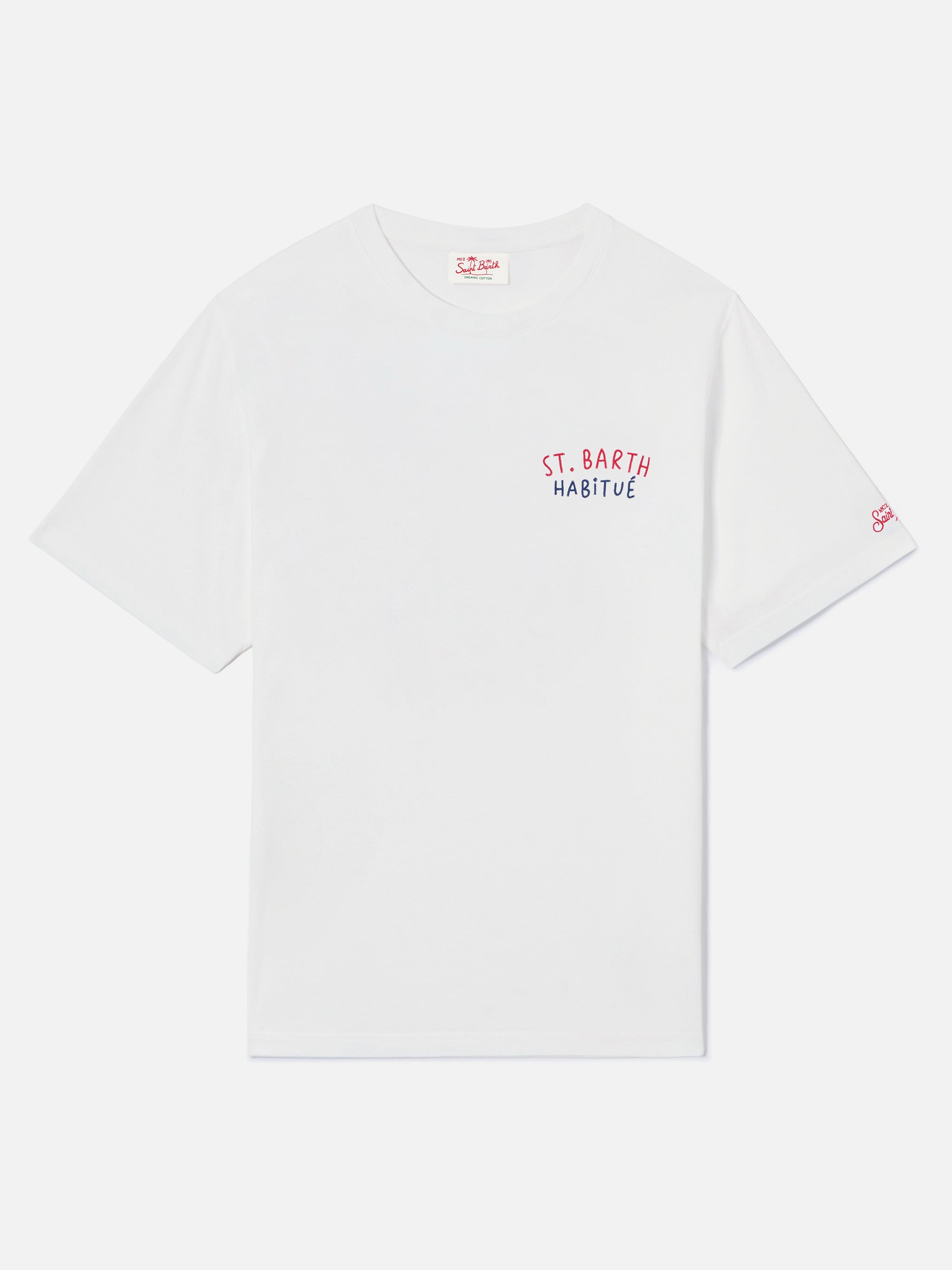 mc2-saint-barth-t-shirt-portland-bianca-con-ricamo-st-barth-habitu-e-grafica-pal image 5