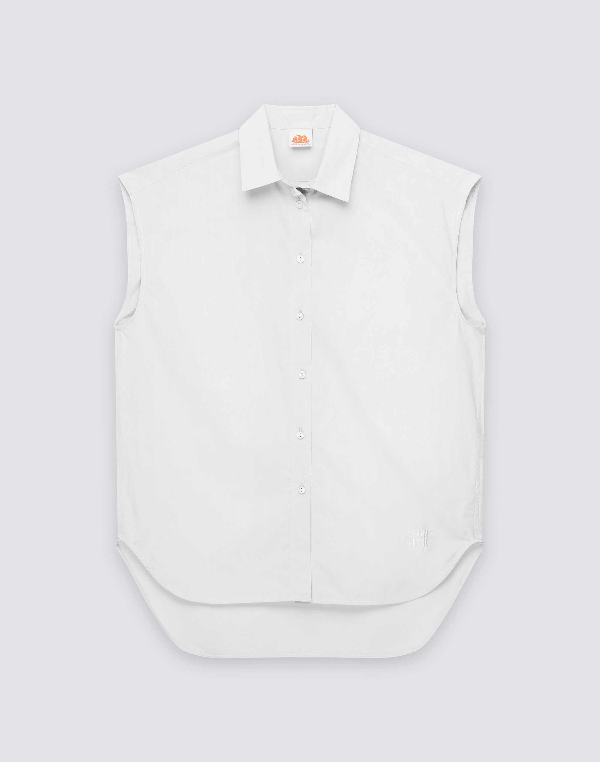 sundek-camicia-donna-smanicata-in-cotone-popeline-con-ricamo-2 image 1