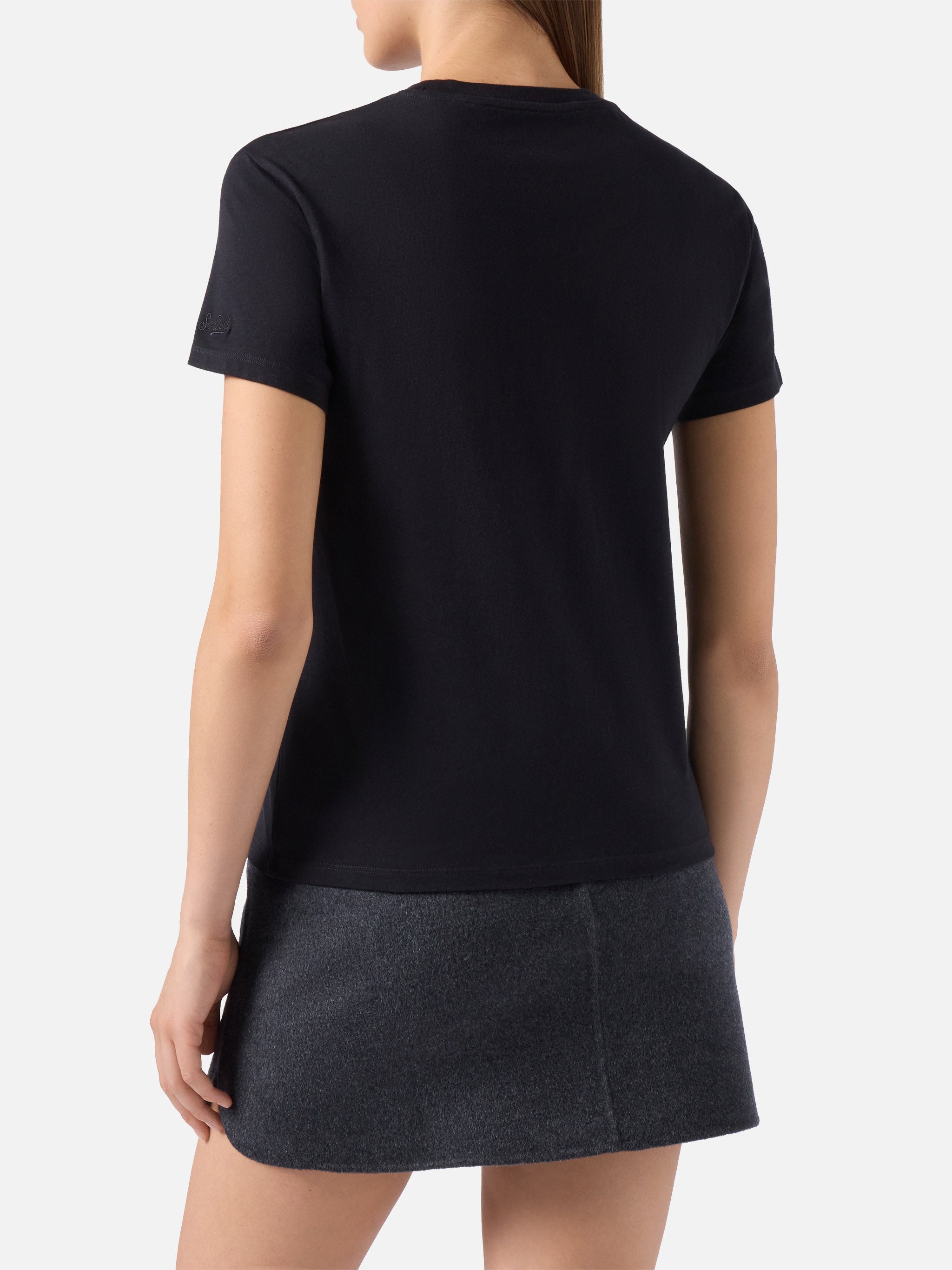 mc2-saint-barth-t-shirt-emilie-donna-in-cotone-nero-con-glitter-vacanze-di-natal image 4