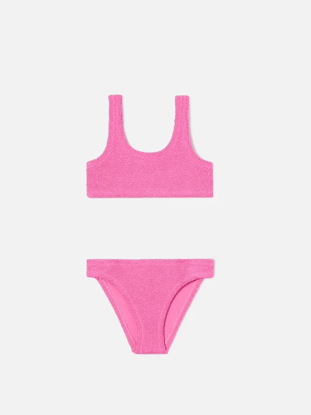 bikini-baker-mc2-saint-barth-in-tessuto-crinkle-rosa-scuro-per-bambina image 1