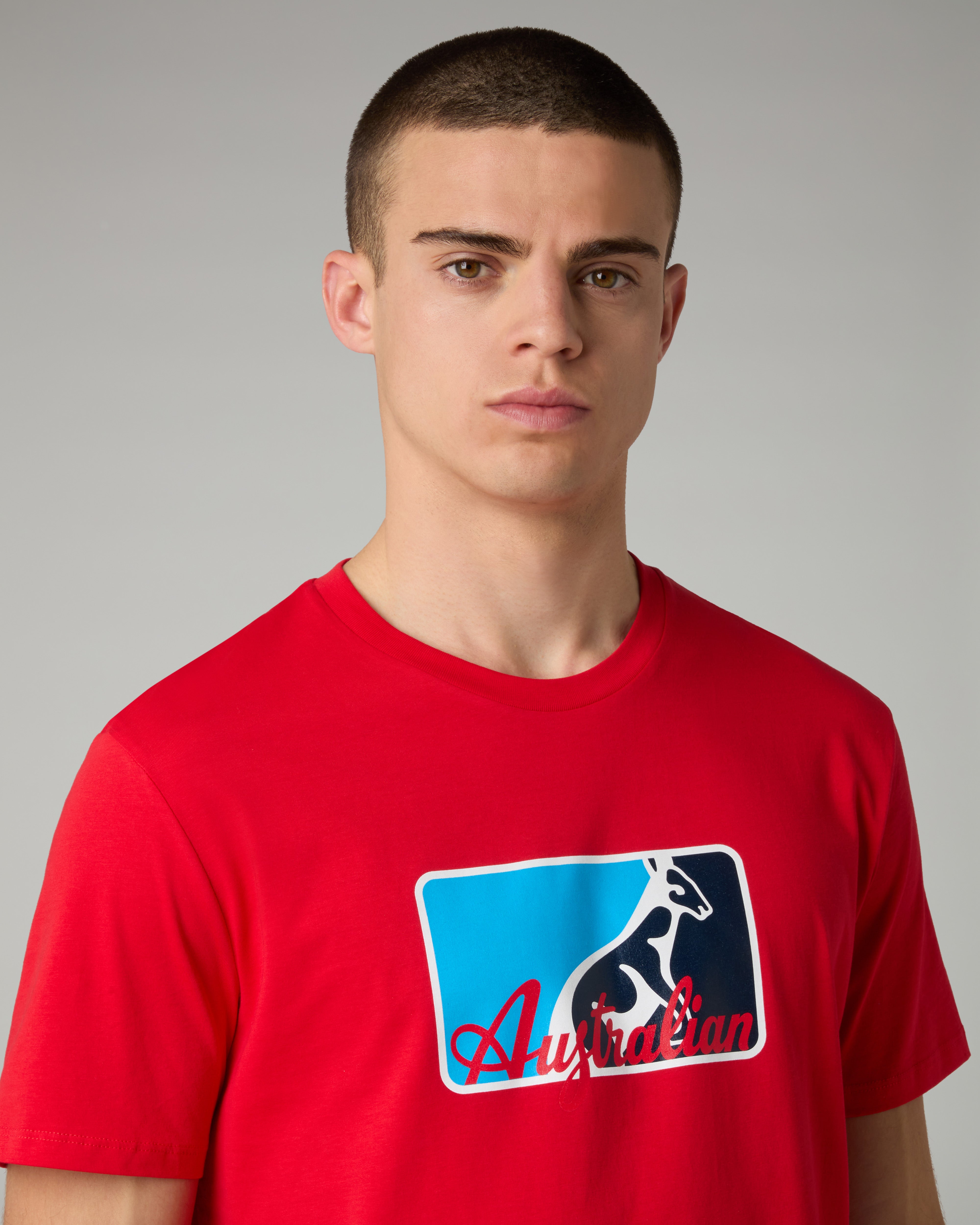 australian-league-cotton-t-shirt-t-shirt-in-cotone-rosso-vivo-tennis image 4