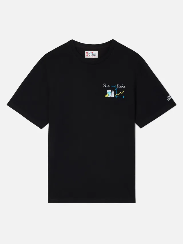 mc2-saint-barth-t-shirt-arnott-nera-ricamo-shots-and-tocks-uomo image 1