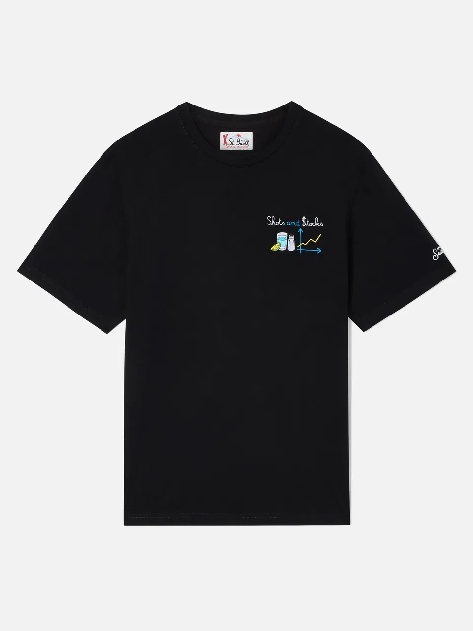 mc2-saint-barth-t-shirt-arnott-nera-ricamo-shots-and-tocks-uomo image 1