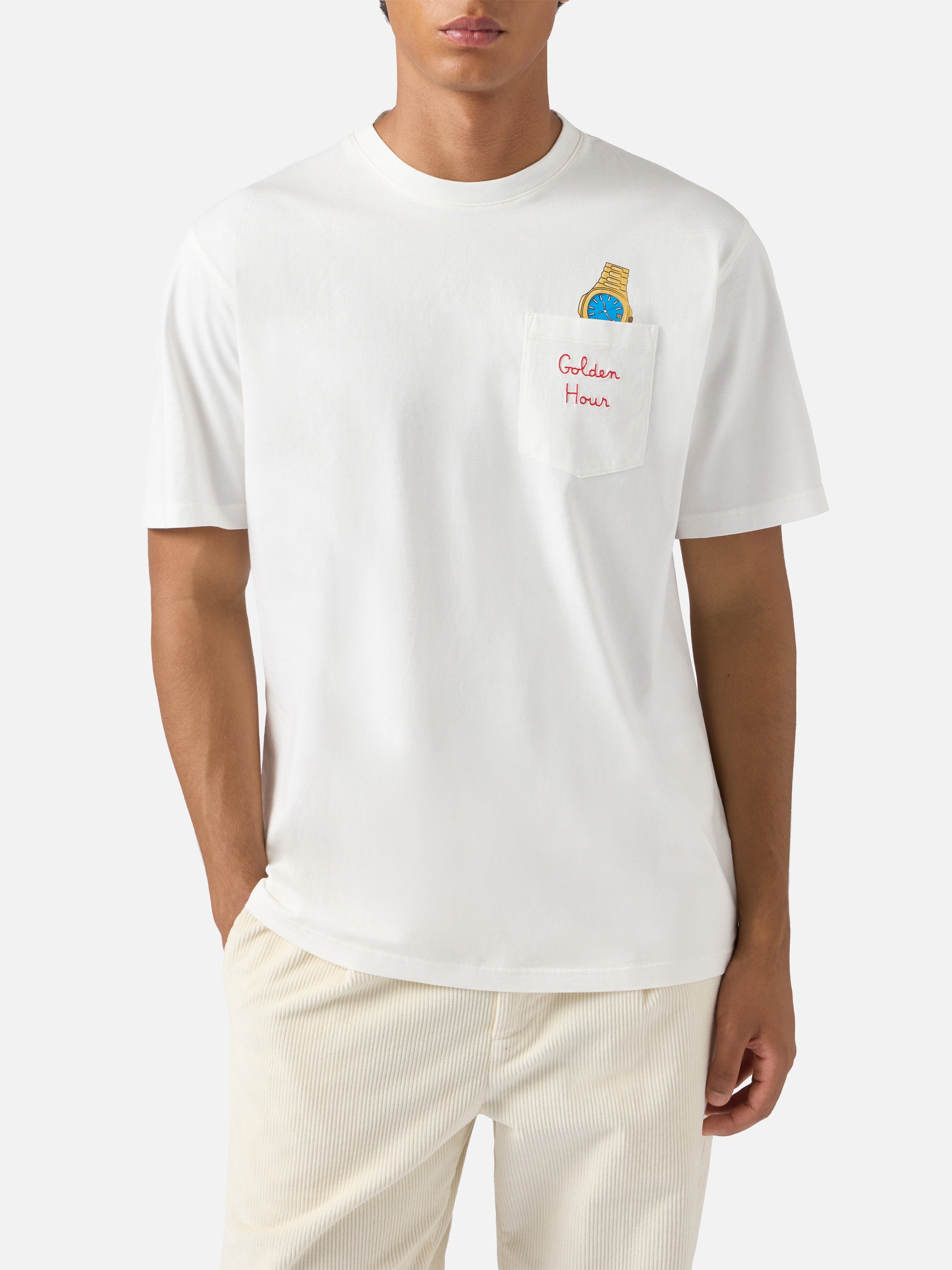 mc2-saint-barth-connor-t-shirt-uomo-bianca-cotone-ricamo-golden-hour image 3
