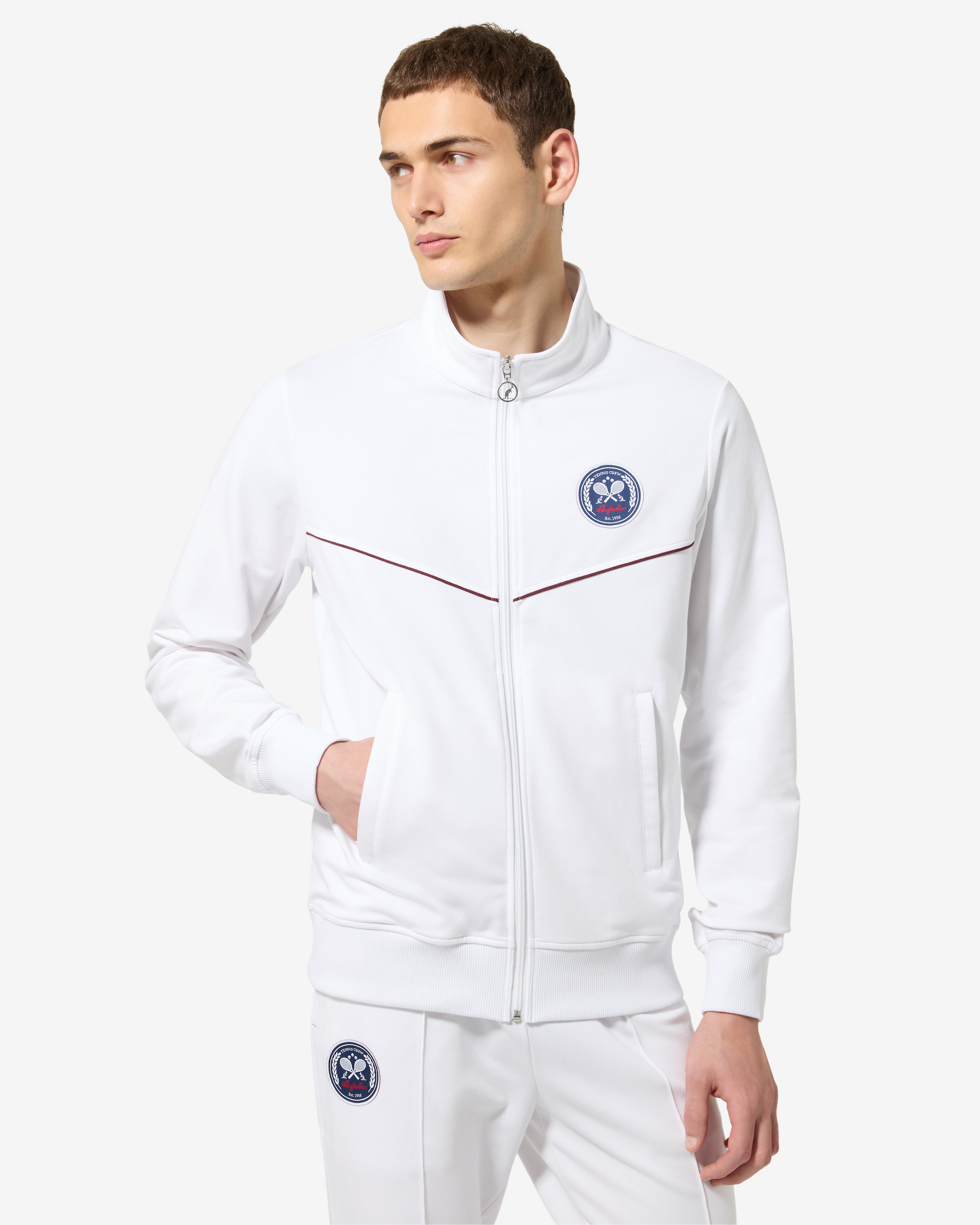australian-legend-track-jacket-bianca-felpa-elasticizzata image 1