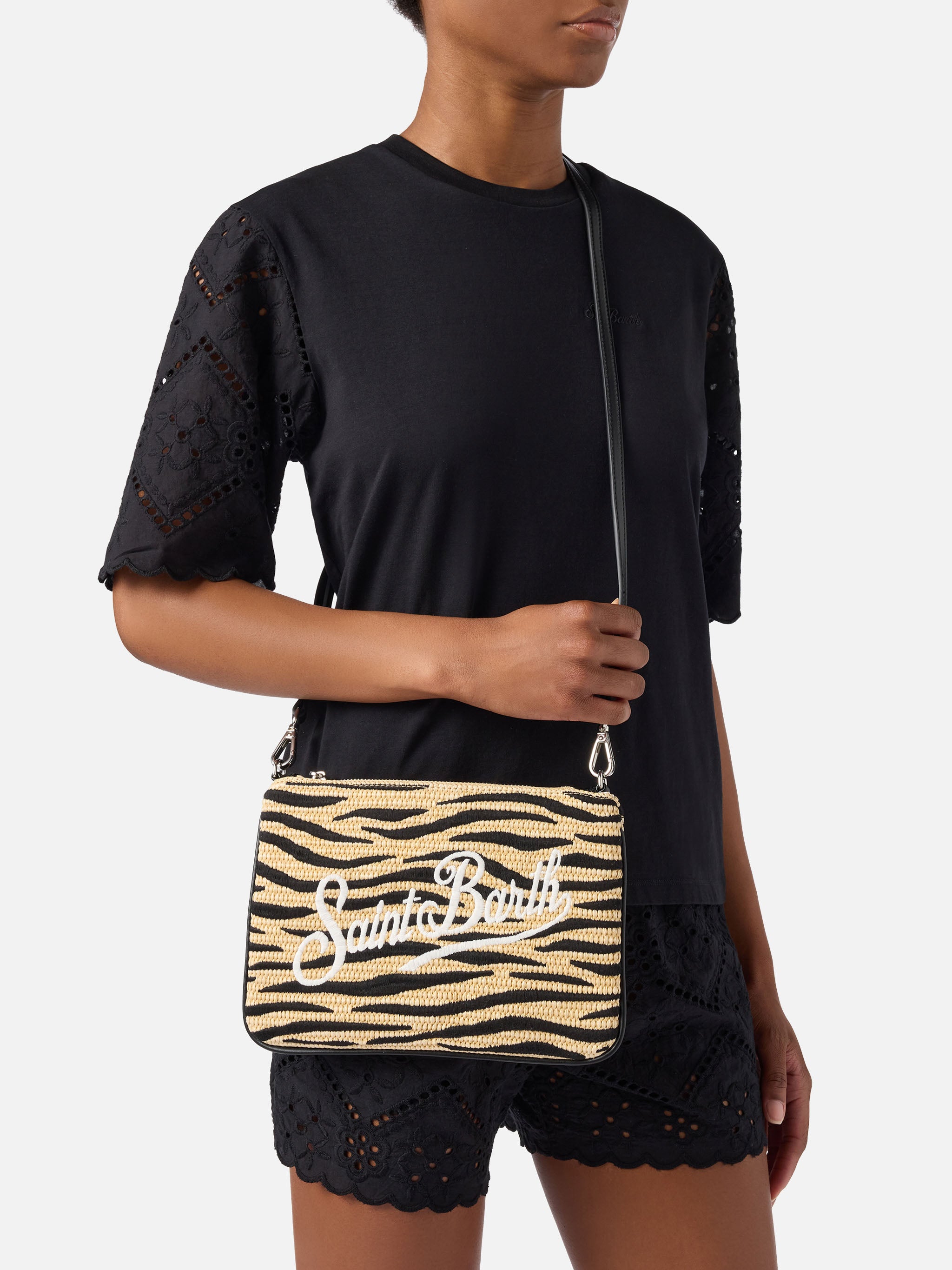 mc2-saint-barth-parisienne-pouch-zebrata-ricamata-beige-con-tracolla-removibile image 2