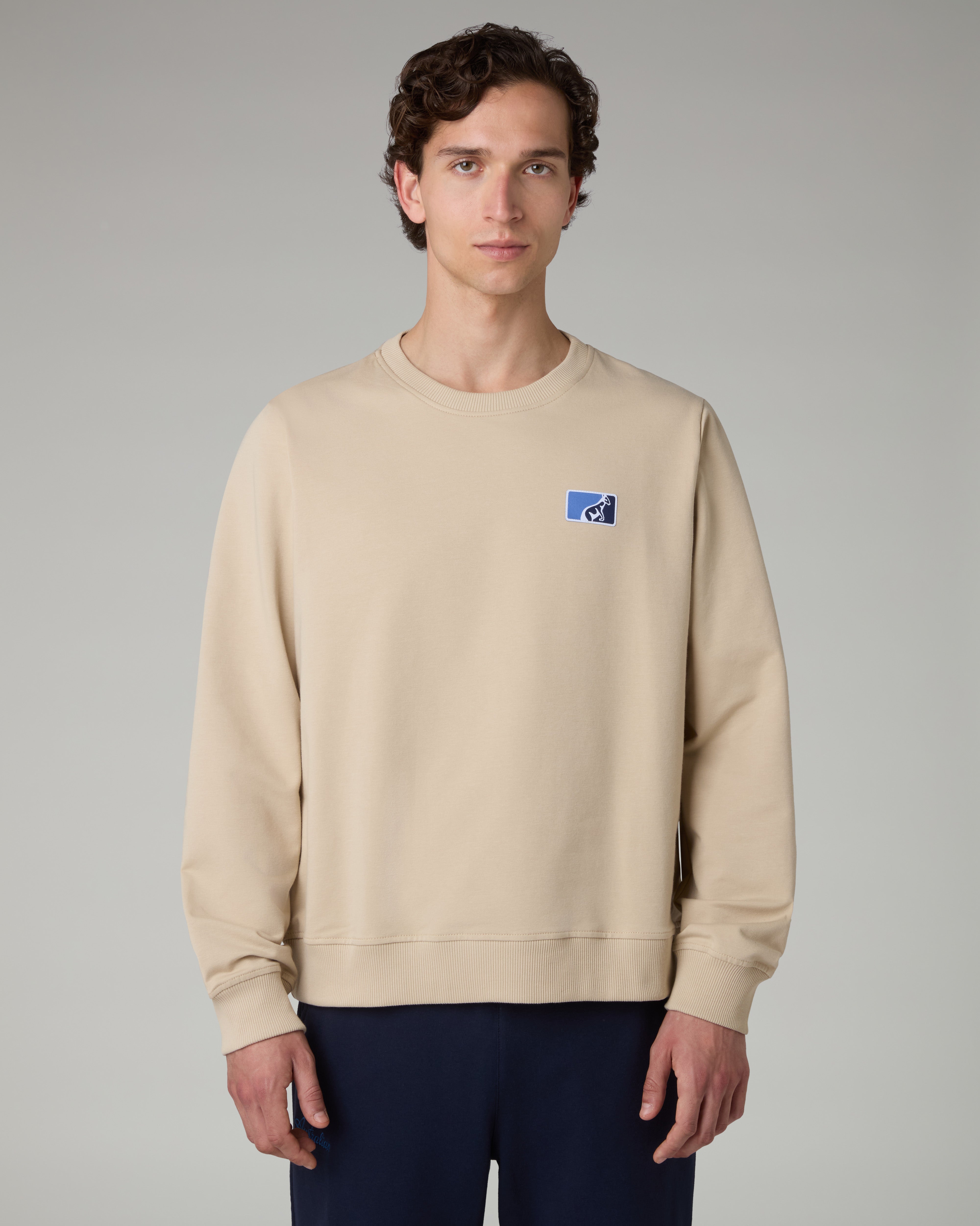 australian-easy-crewneck-felpa-girocollo-uomo-sabbia image 1