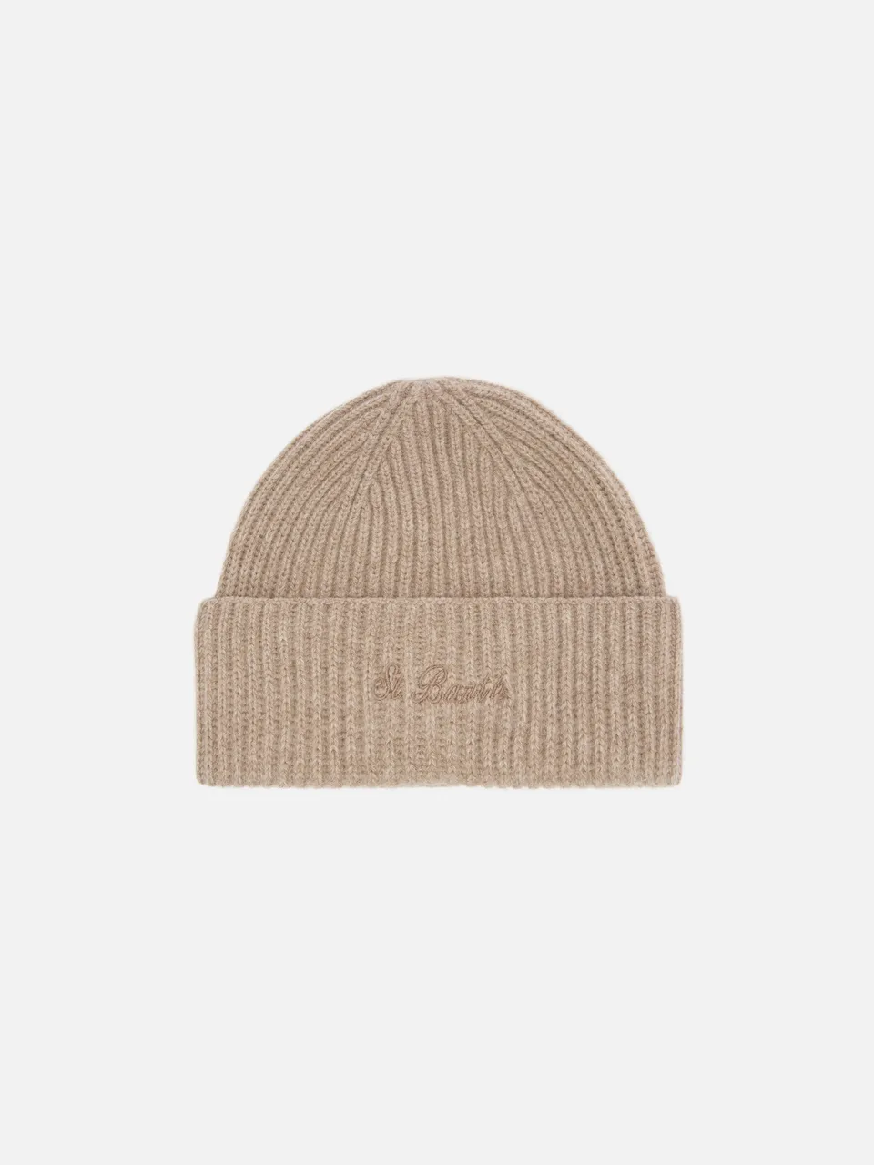 mc2-saint-barth-moss-berretto-lana-kaki-ricamo-st-barth-unisex image 1