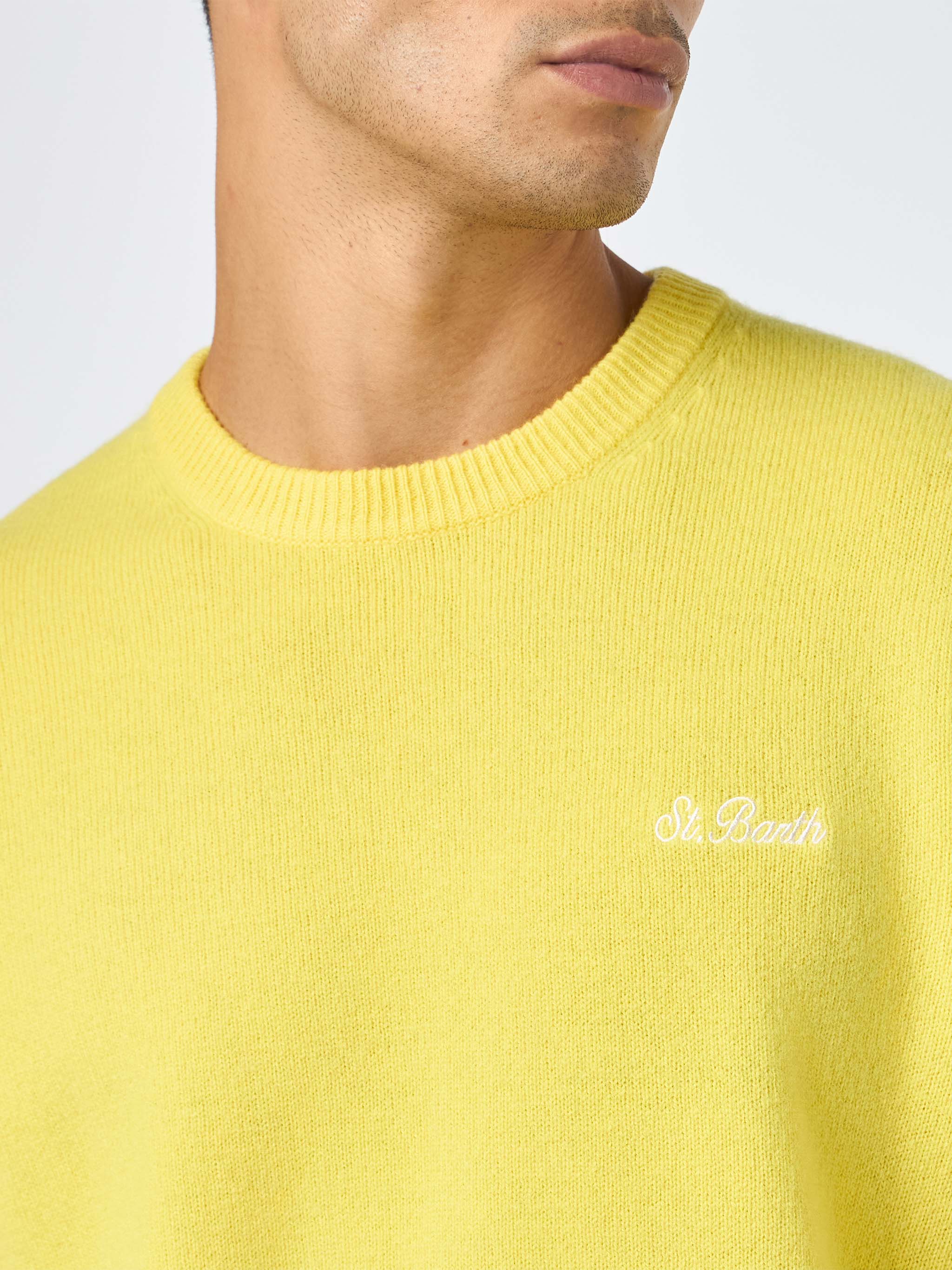 mc2-saint-barth-regent-maglione-uomo-giallo-lambswool-girocollo image 3