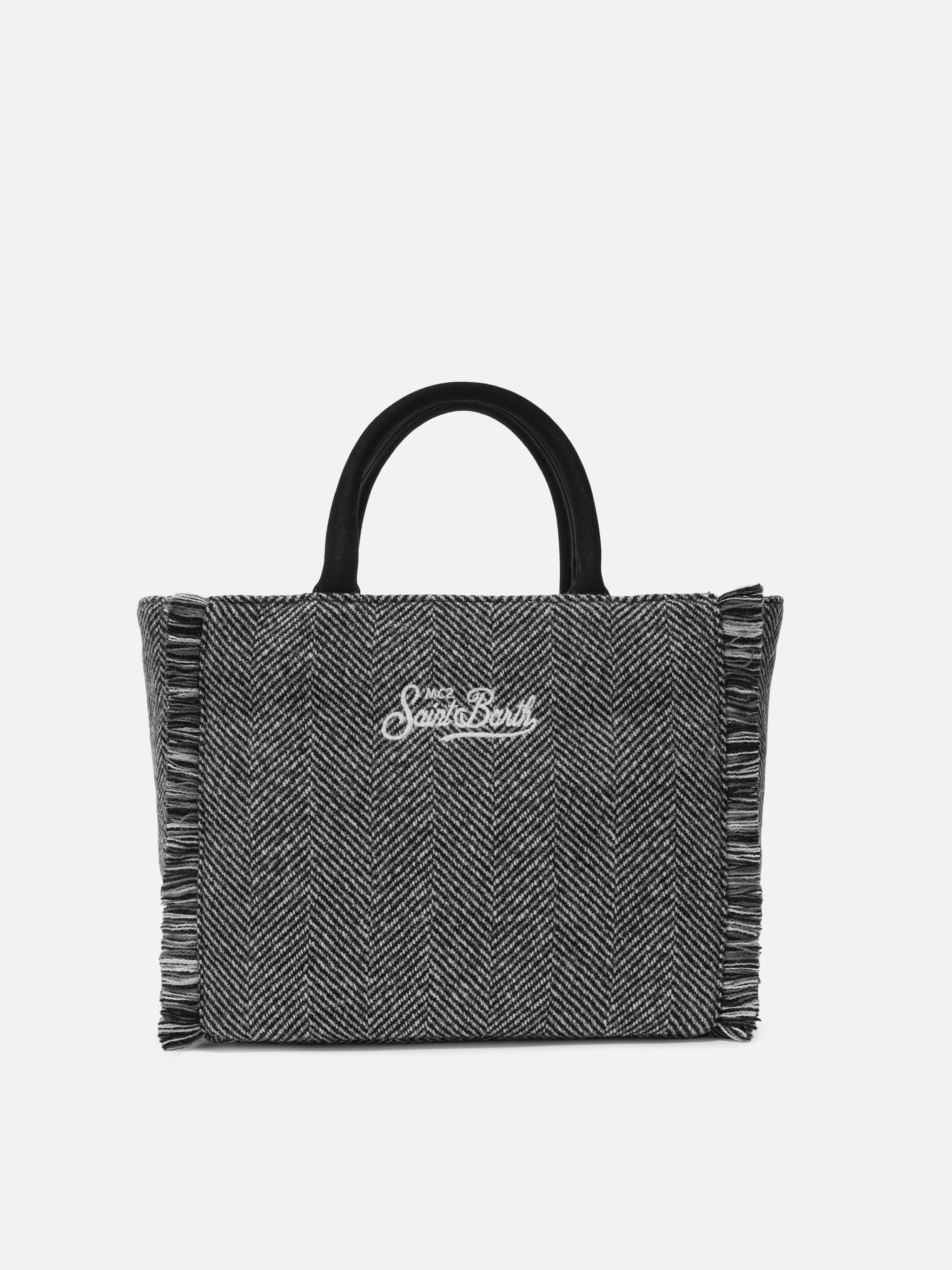 mc2-saint-barth-borsa-colette-wool-nero-e-grigio-con-motivo-spigato-e-tracolla-r image 4