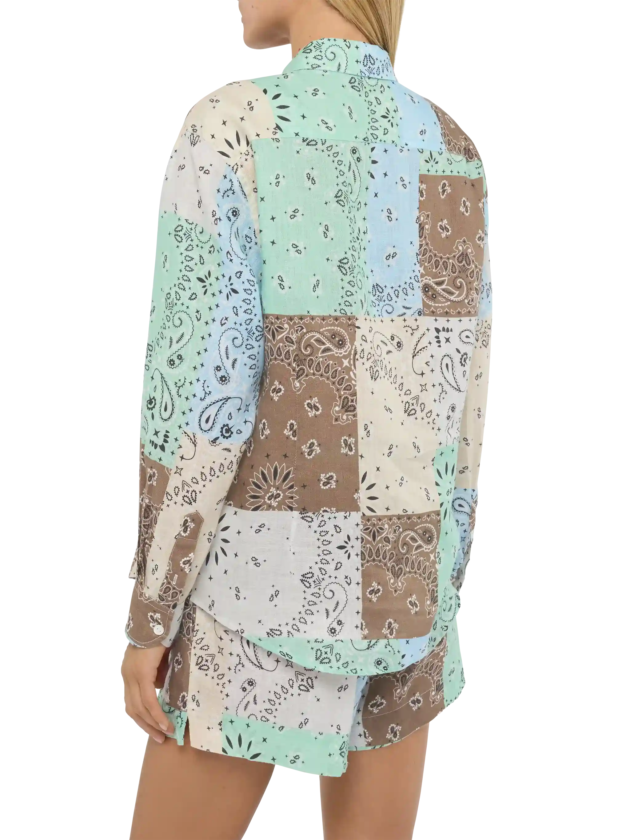 mc2-saint-barth-camicia-meredith-classica-in-lino-con-stampa-patch-bandana image 4