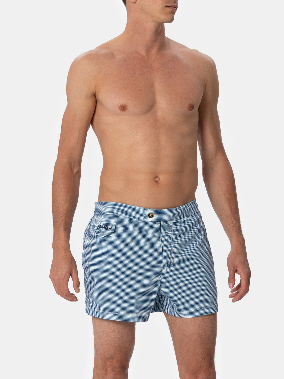 mc2-saint-barth-harrys-costume-uomo-vichy-blu-bianco-slim image 4