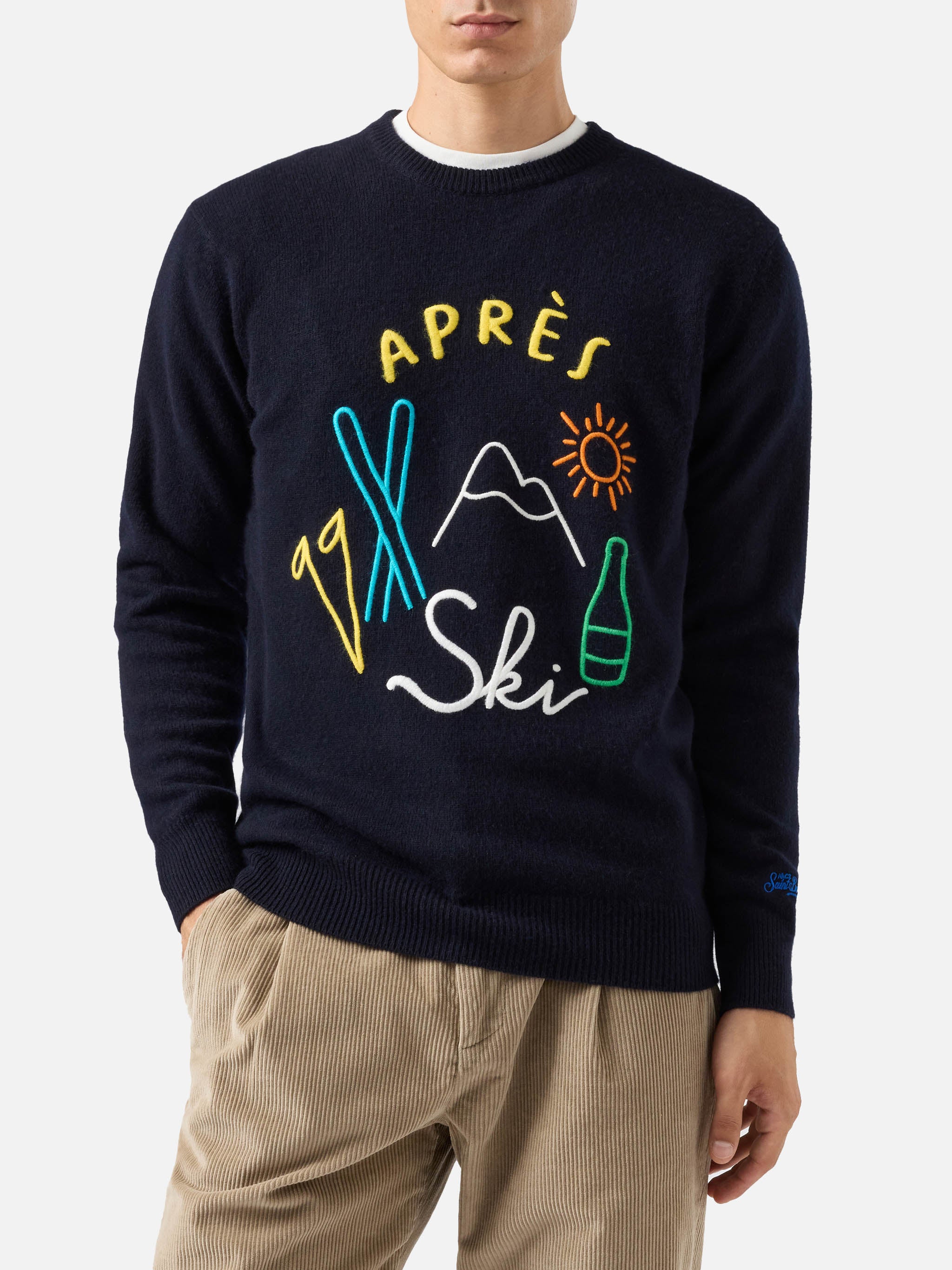 mc2-saint-barth-heron-maglione-girocollo-uomo-blu-misto-cashmere-ricamo-apres-sk image 1