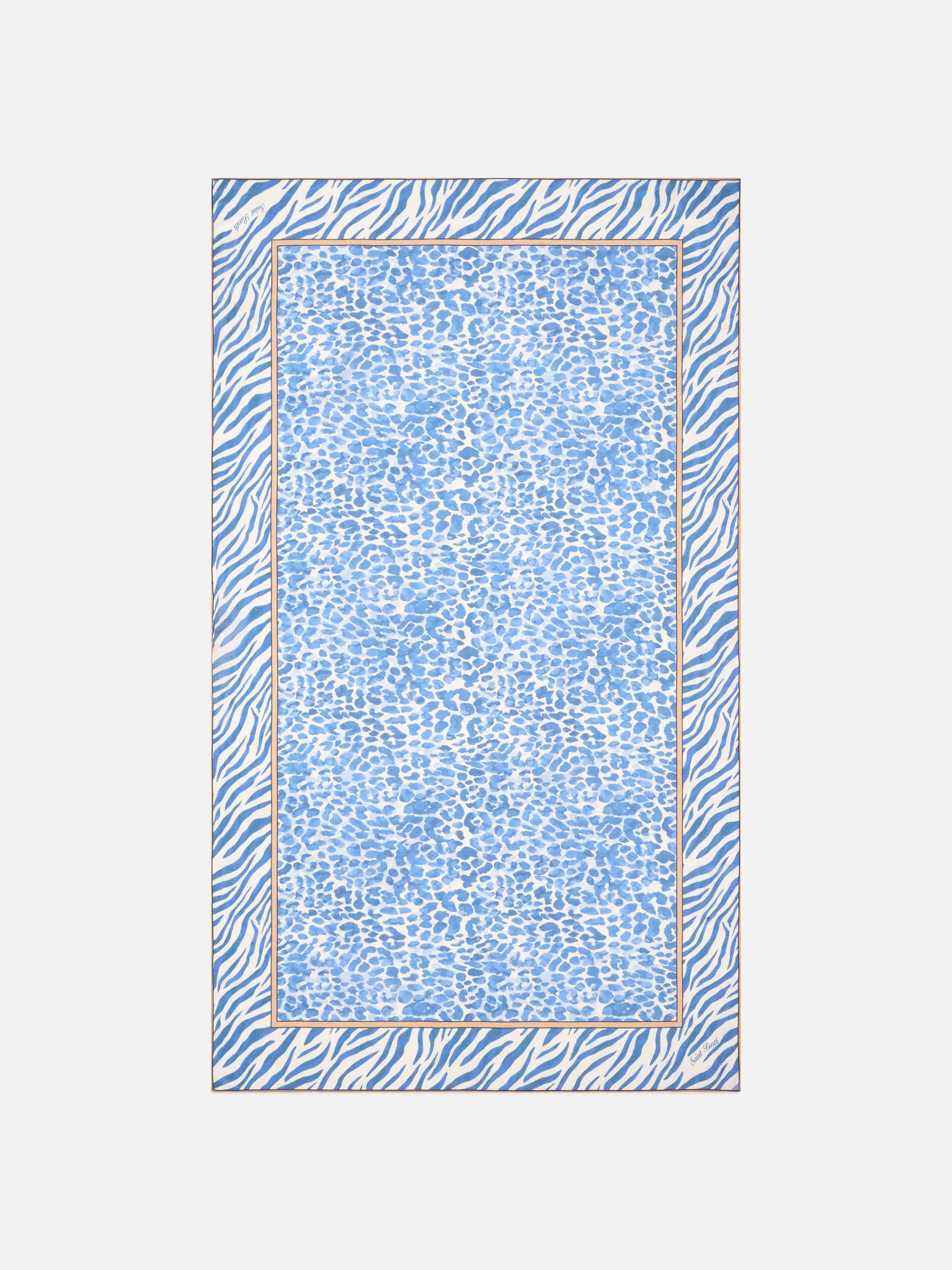 mc2-saint-barth-thaiti-pareo-lungo-misto-seta-animalier-leopardato-azzurro image 1