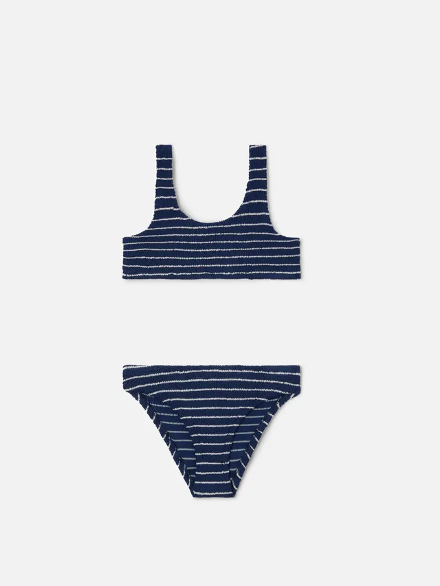 bikini-baker-mc2-saint-barth-bambina-in-tessuto-crinkle-a-righe-navy image 1