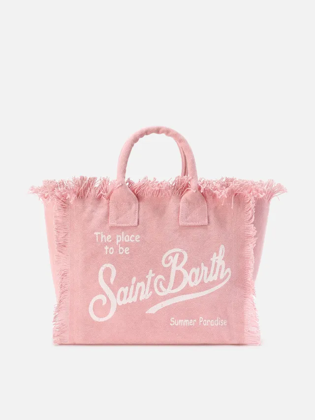 mc2-saint-barth-borsa-colette-rosa-in-canvas-con-frange image 1
