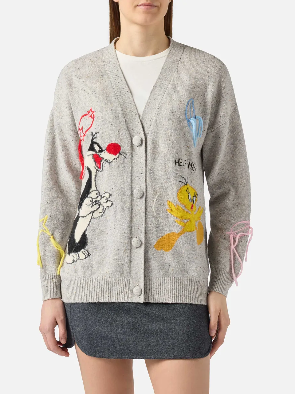 mc2-saint-barth-sasi-cardigan-donna-donegal-jacquard-titti-e-silvestro-grigio image 1