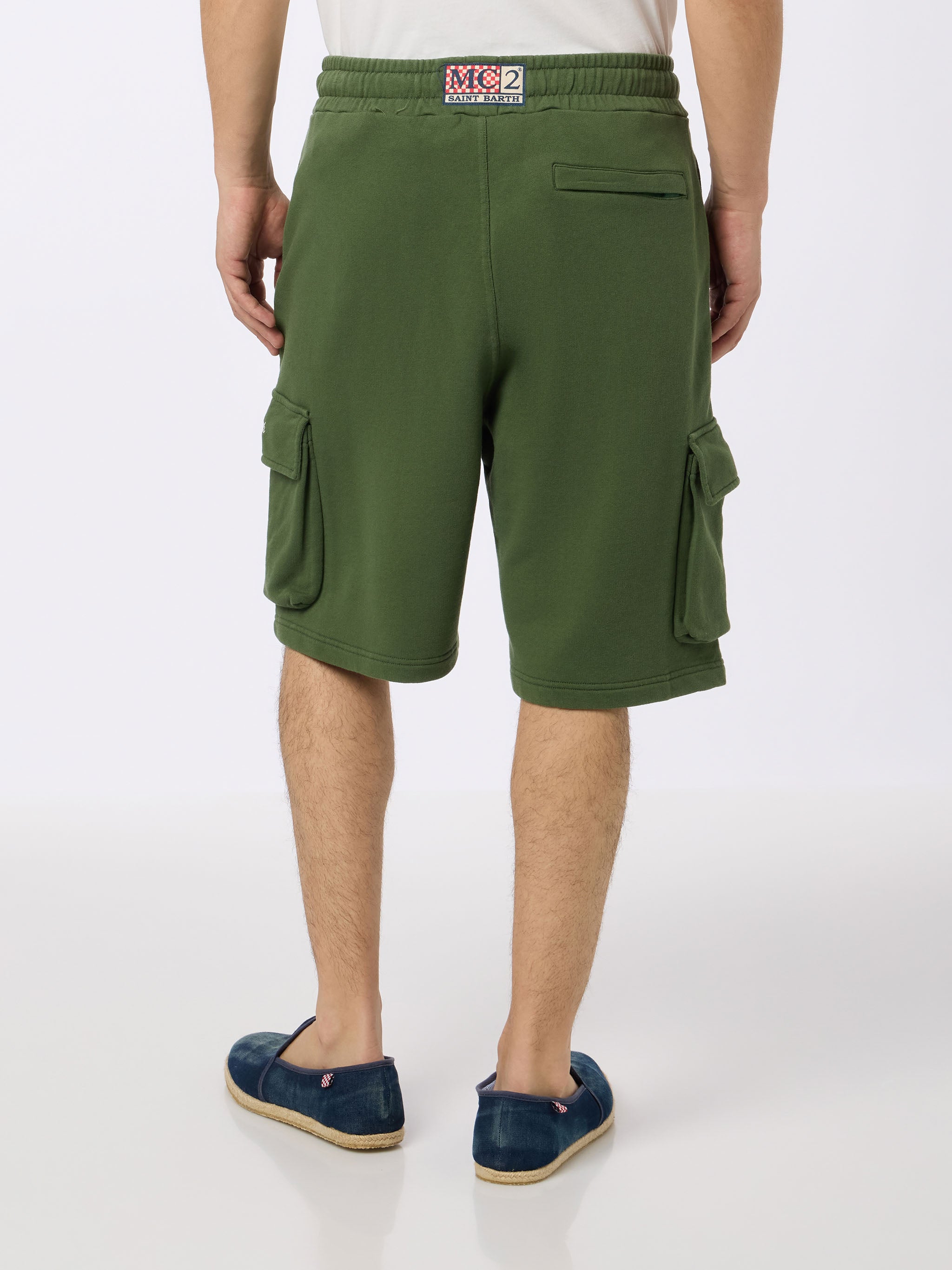 bermuda-cargo-mc2-saint-barth-cargy-in-puro-cotone-verde-militare-tinta-unita image 2
