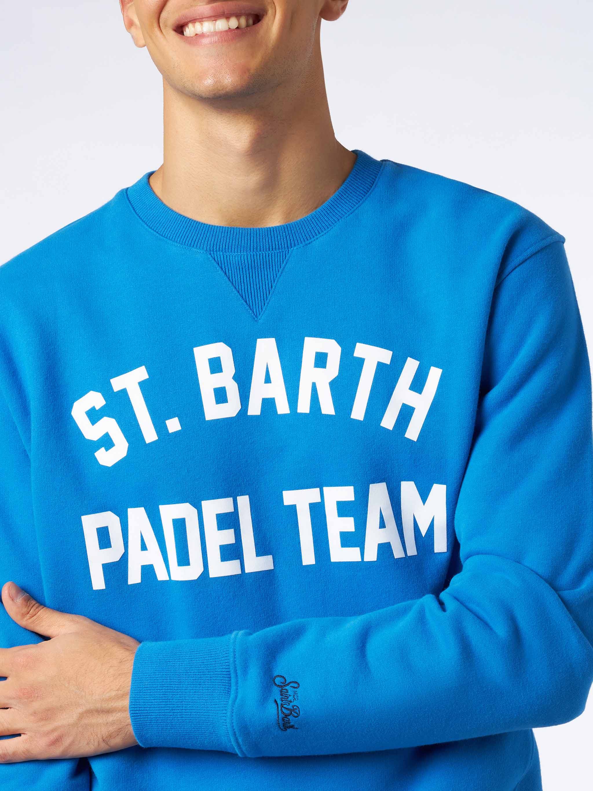 mc2-saint-barth-felpa-uomo-st-barth-padel-team-blu-in-cotone image 2