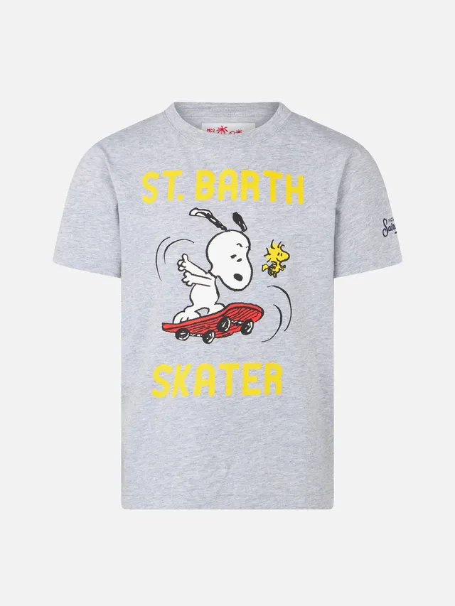 t-shirt-bambino-mc2-saint-barth-in-cotone-grigia-con-stampa-snoopy-edizione-spec image 1