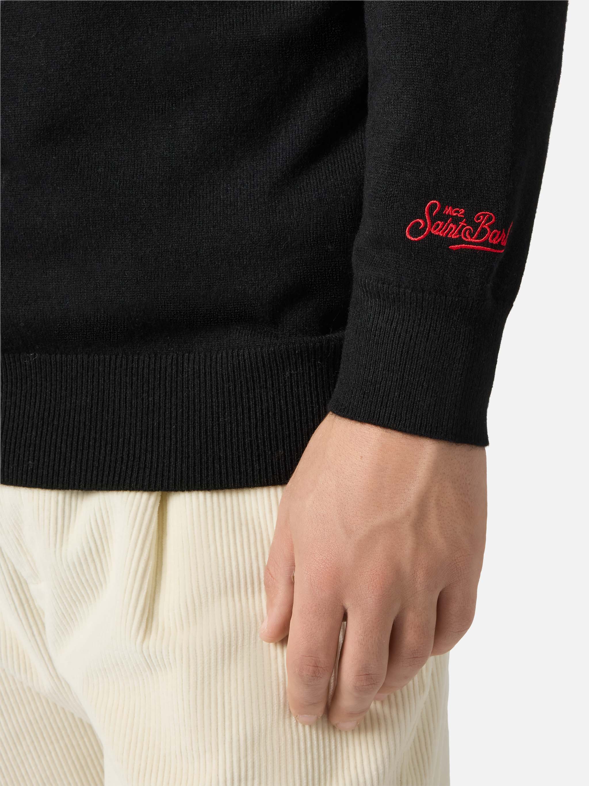 mc2-saint-barth-maglione-uomo-heron-light-nero-ricamo-panda-is-rare image 3