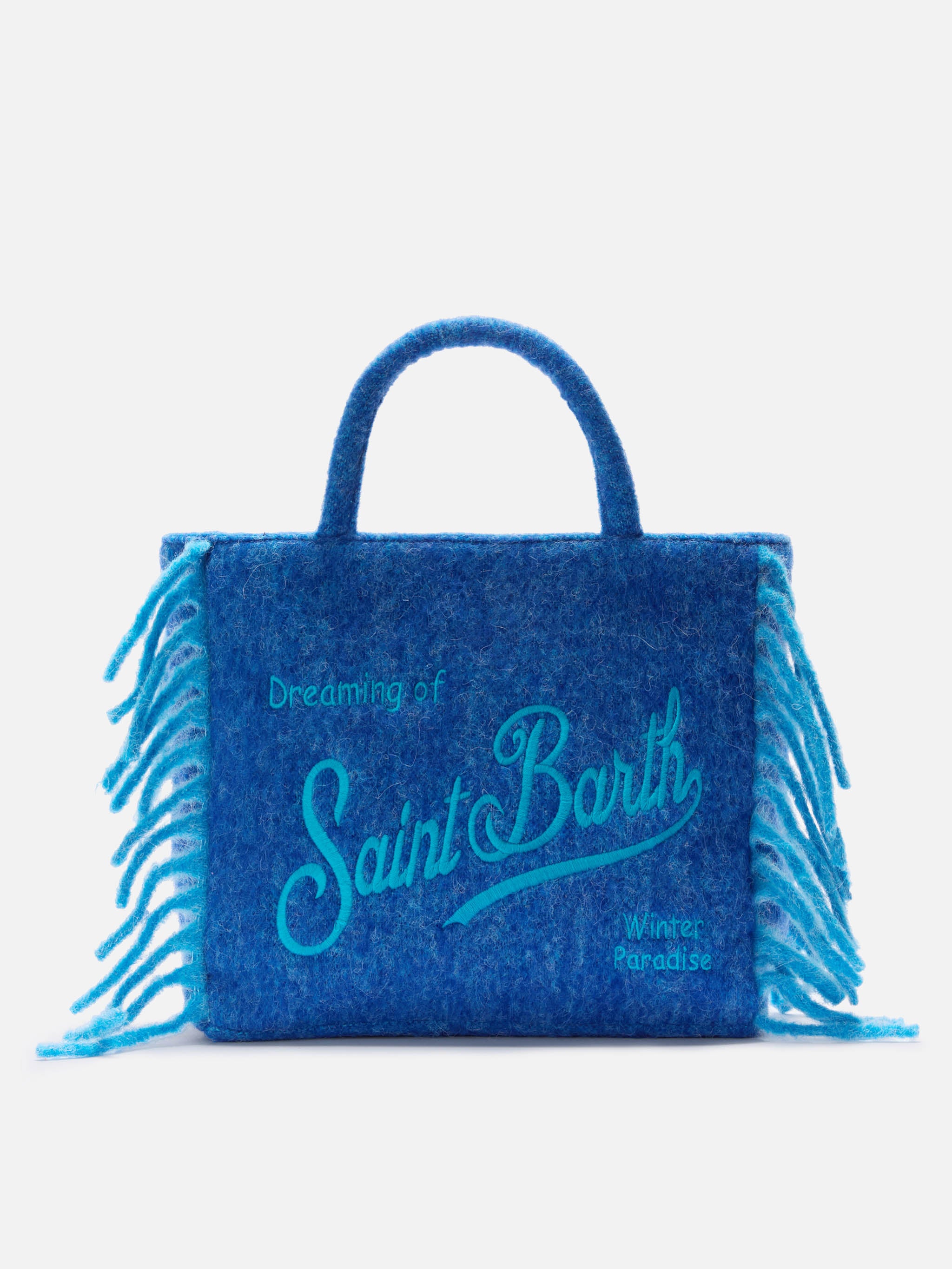 mc2-saint-barth-borsa-a-spalla-vanity-blanket-blu-con-frange-turchese image 1
