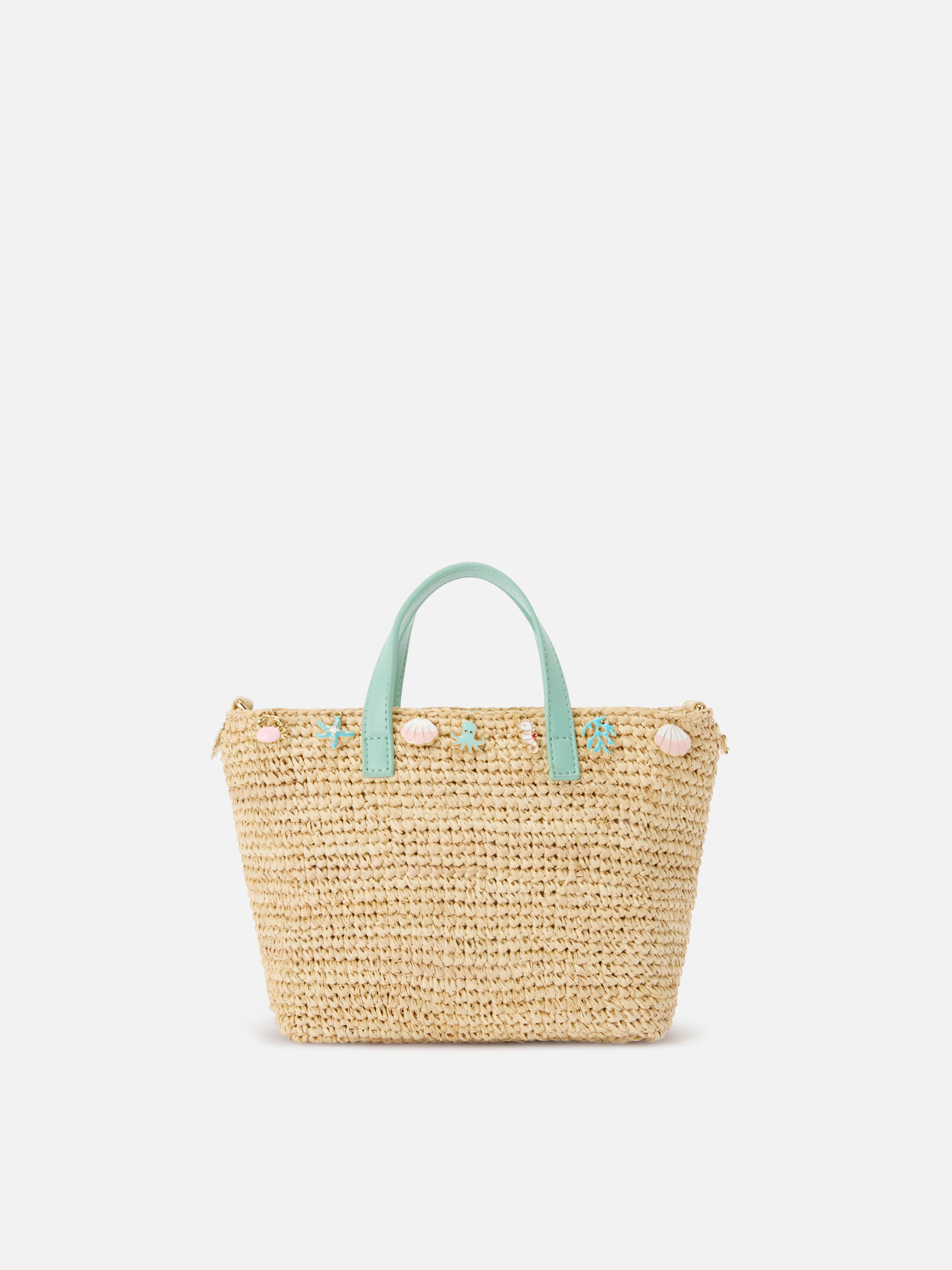 mc2-saint-barth-borsa-city-mini-in-raffia-naturale-e-turchese-con-charms image 4