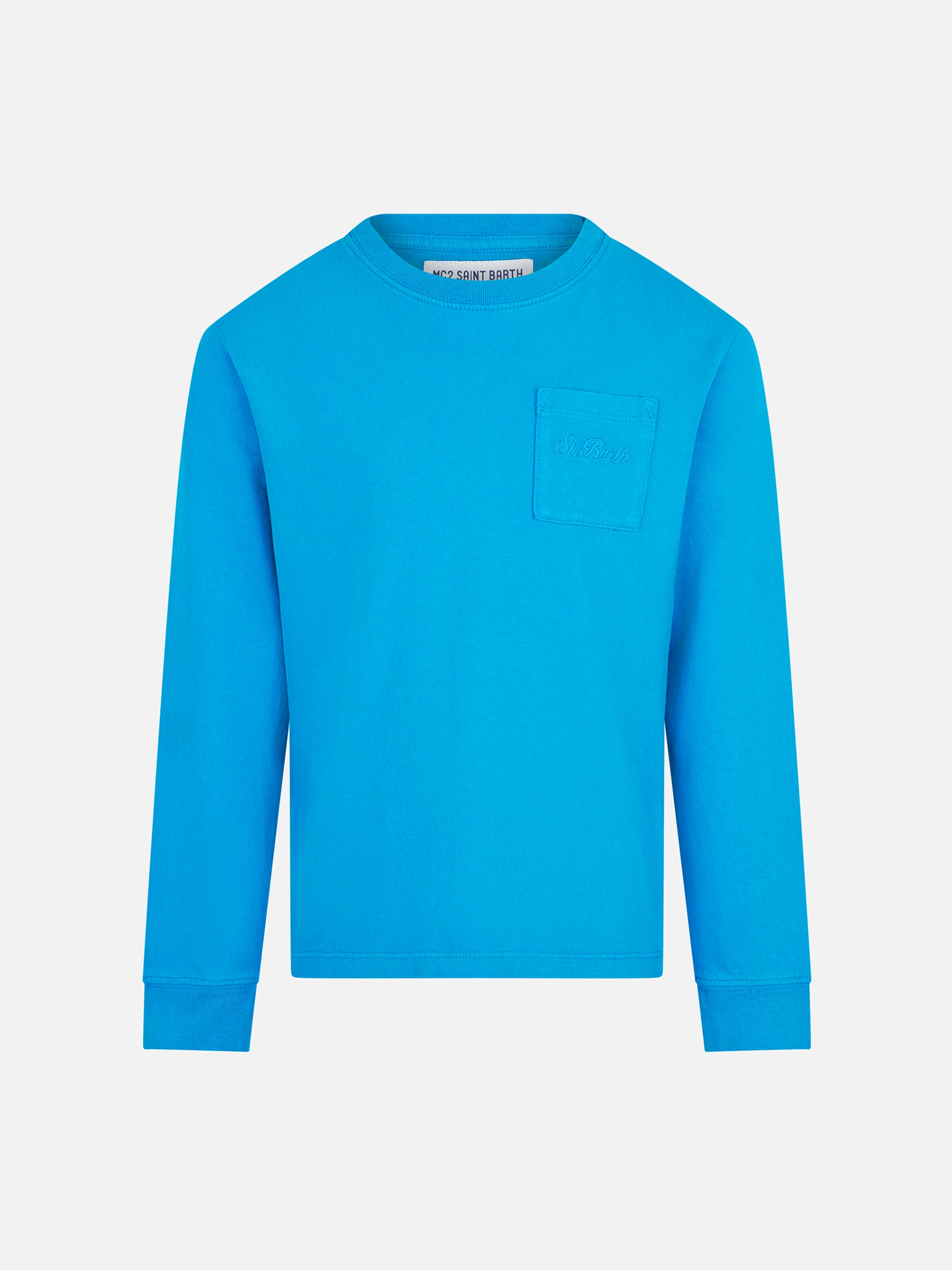 t-shirt-mc2-saint-barth-bluette-da-bambino-in-cotone-pesante-maniche-lunghe image 1