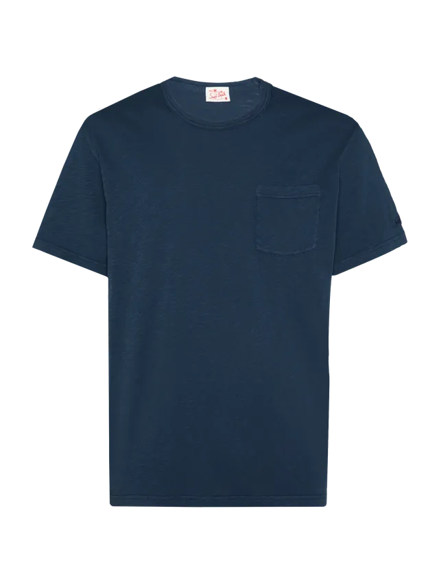 mc2-saint-barth-president-t-shirt-uomo-cotone-fiammato-blu-navy image 1