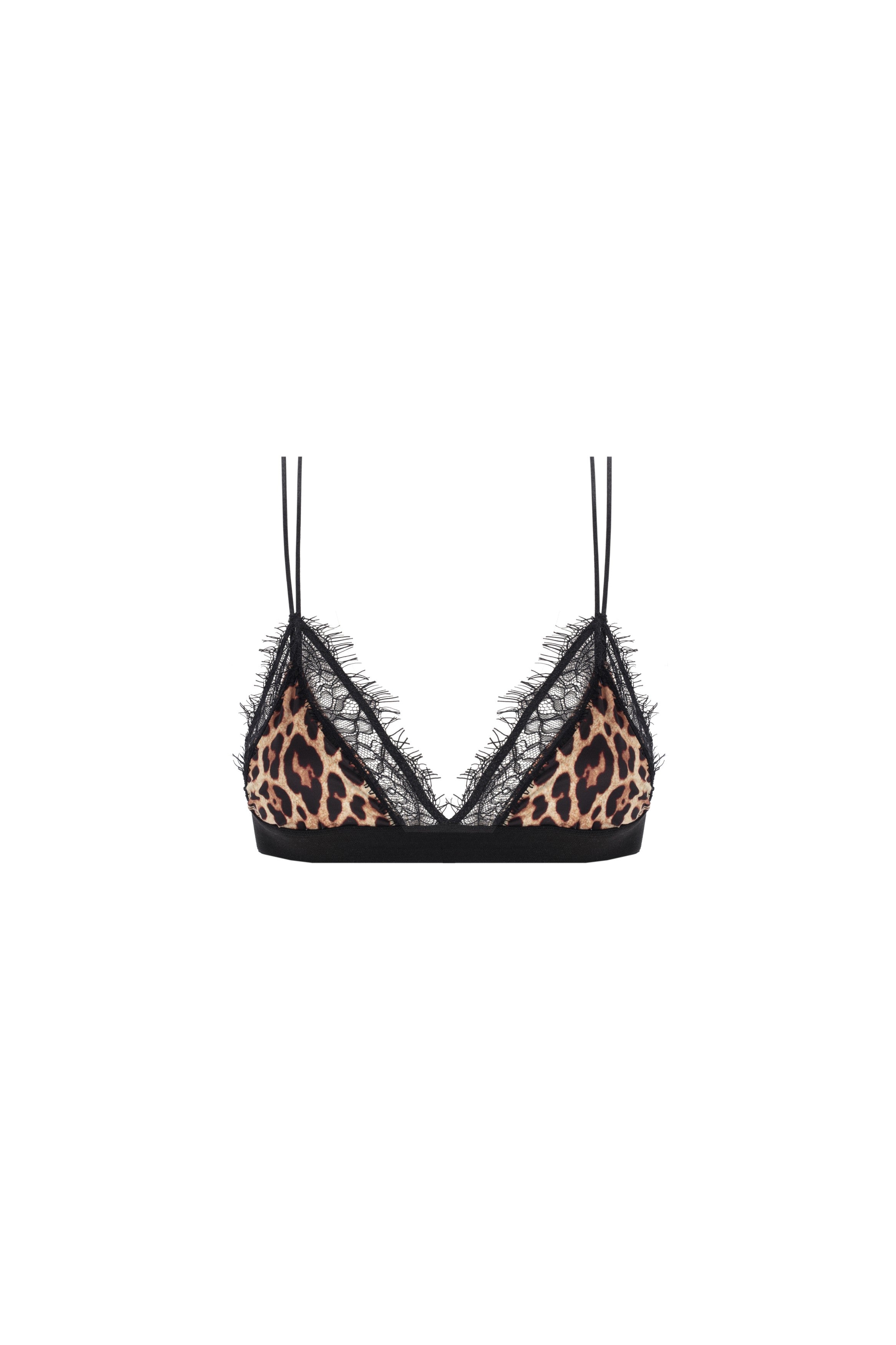 4giveness-top-triangolo-wild-touch-lingerie-animalier-con-pizzo-donna image 2