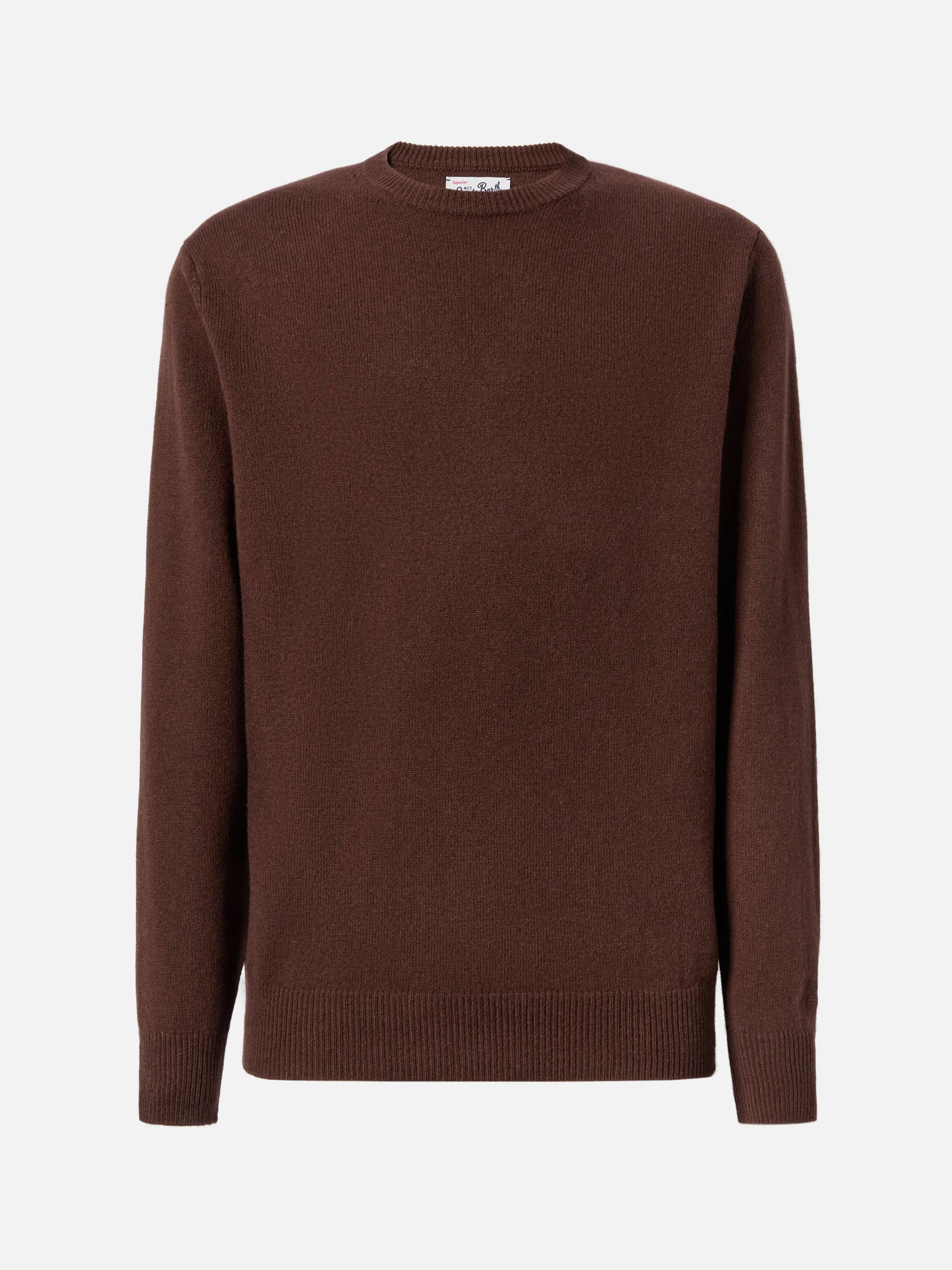 mc2-saint-barth-regent-maglione-uomo-marrone-100-lambswool-girocollo image 5