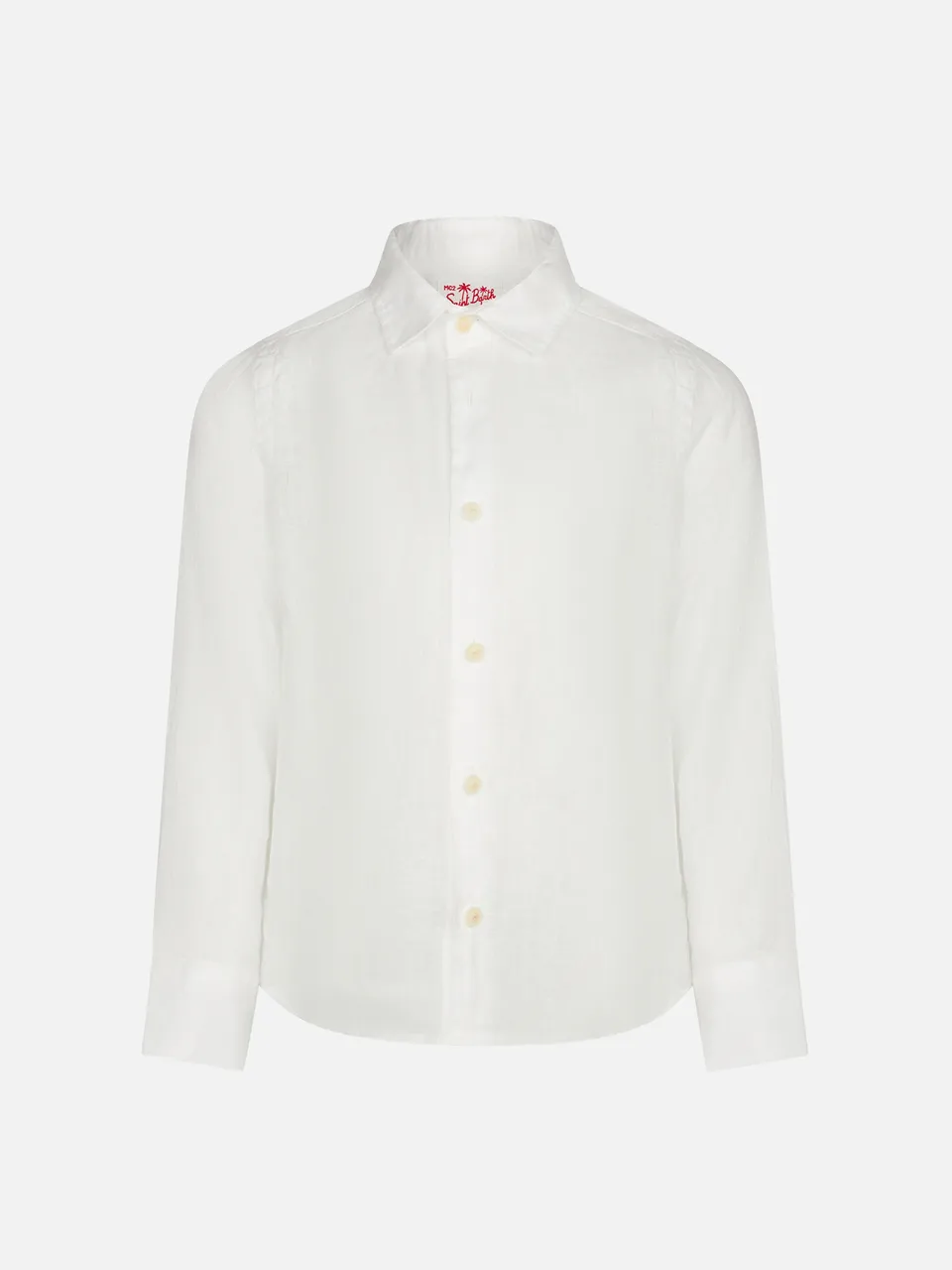 mc2-saint-barth-camicia-da-bambino-in-lino-bianco image 1